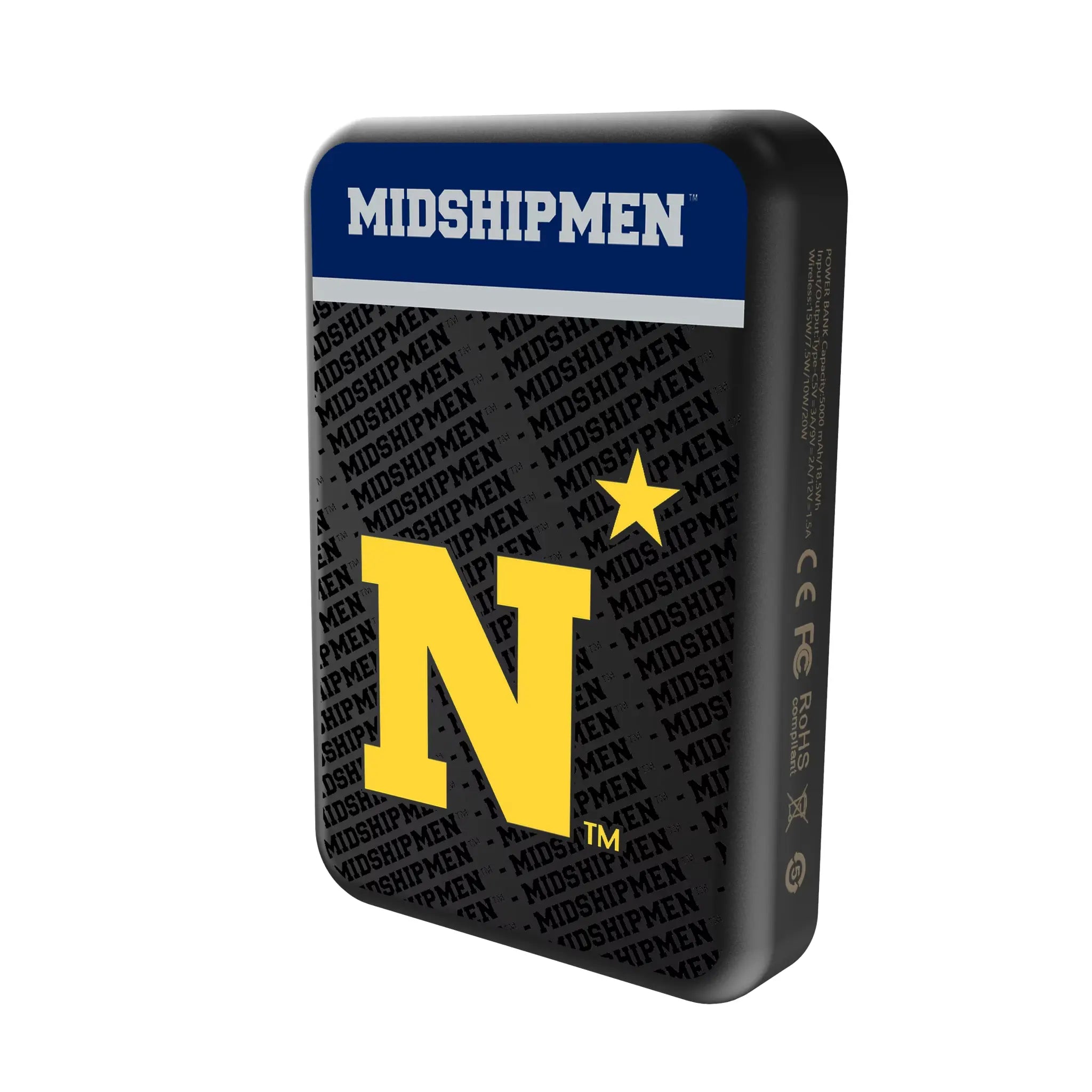 United State Naval Academy Midshipmen Endzone Plus Wireless Mag Power Bank