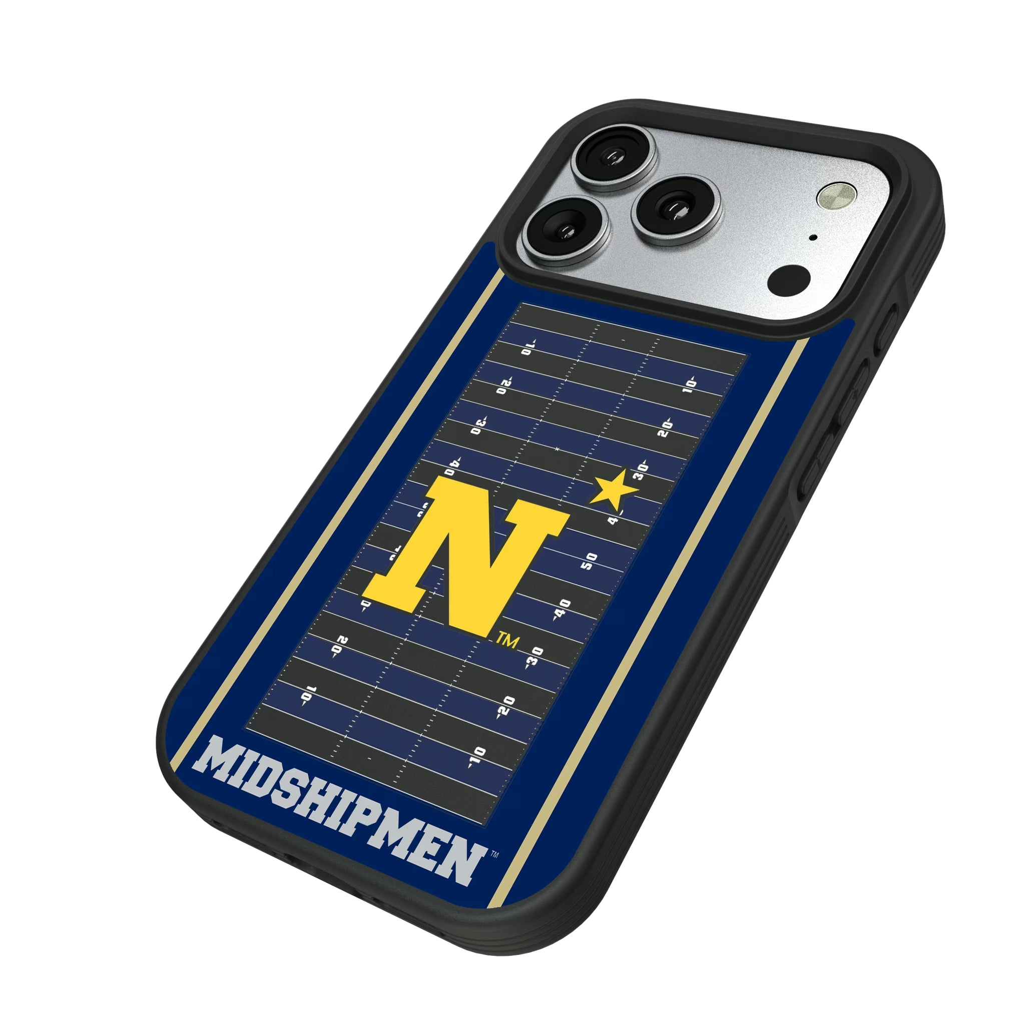 United State Naval Academy Midshipmen Field iPhone Bump Phone Case for Apple iPhone - Isometric View#Device_iPhone 17 Pro