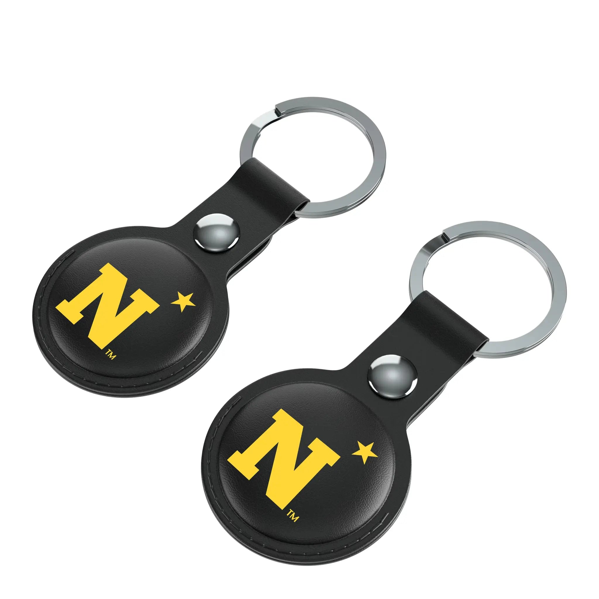 United State Naval Academy Midshipmen Insignia AirTag Black Airtag Holder 2-Pack - Isometric View