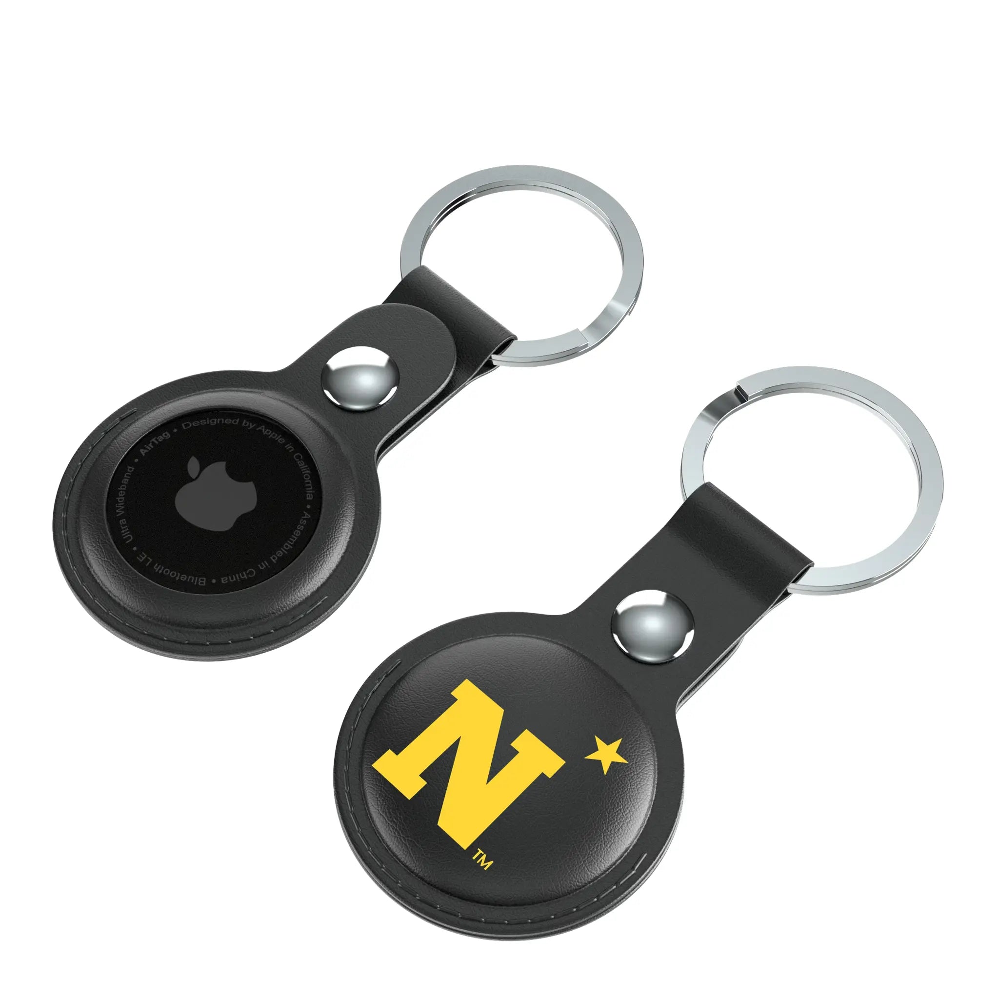 United State Naval Academy Midshipmen Insignia AirTag Black Airtag Holder 2-Pack - Isometric View