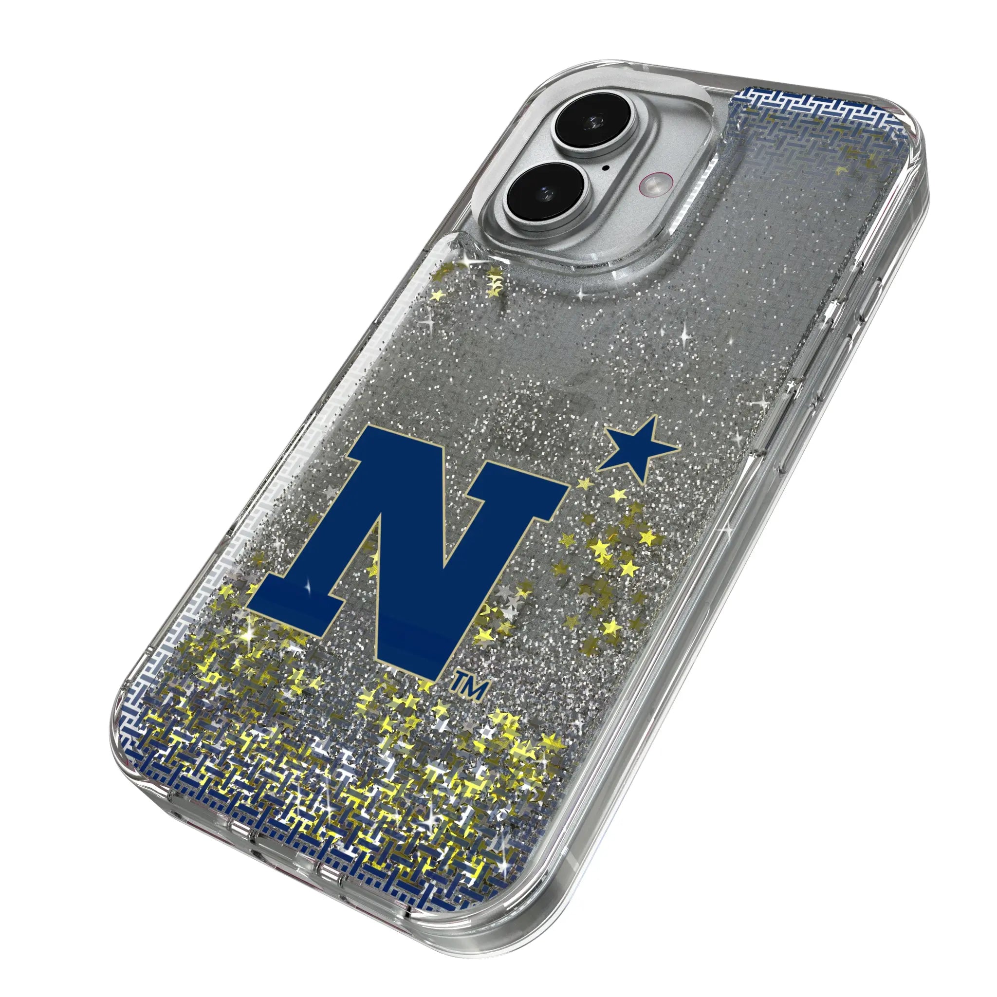 United State Naval Academy Midshipmen Linen iPhone Glitter Phone Case for Apple iPhone - Isometric View