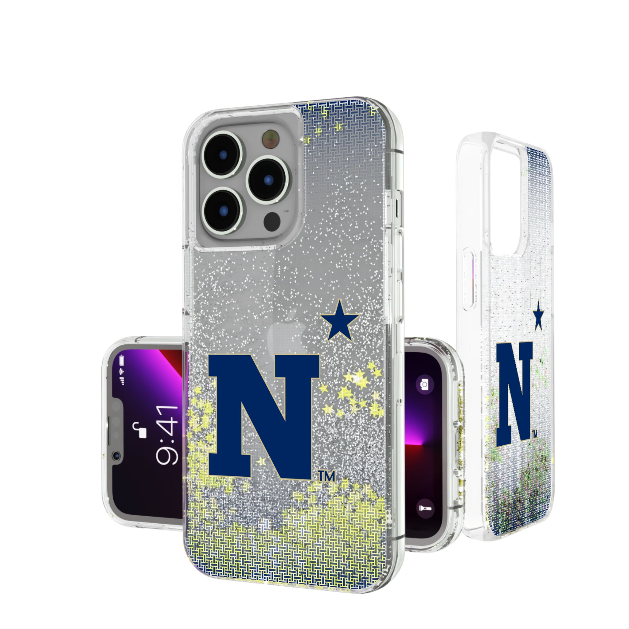 United State Naval Academy Midshipmen Linen iPhone Glitter Phone Case for Apple iPhone