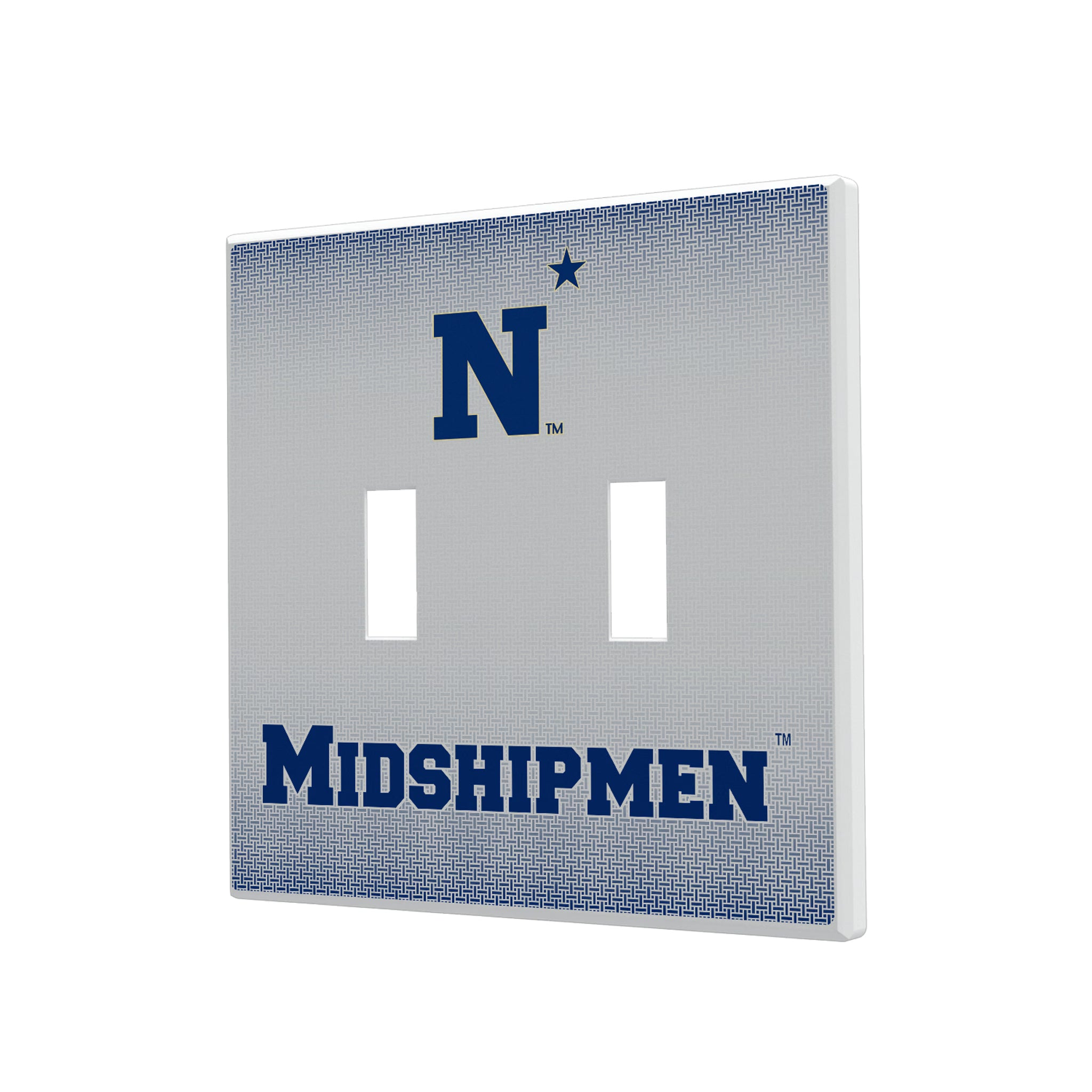 United State Naval Academy Midshipmen Linen Hidden-Screw Light Switch Plate#Style_Double Toggle