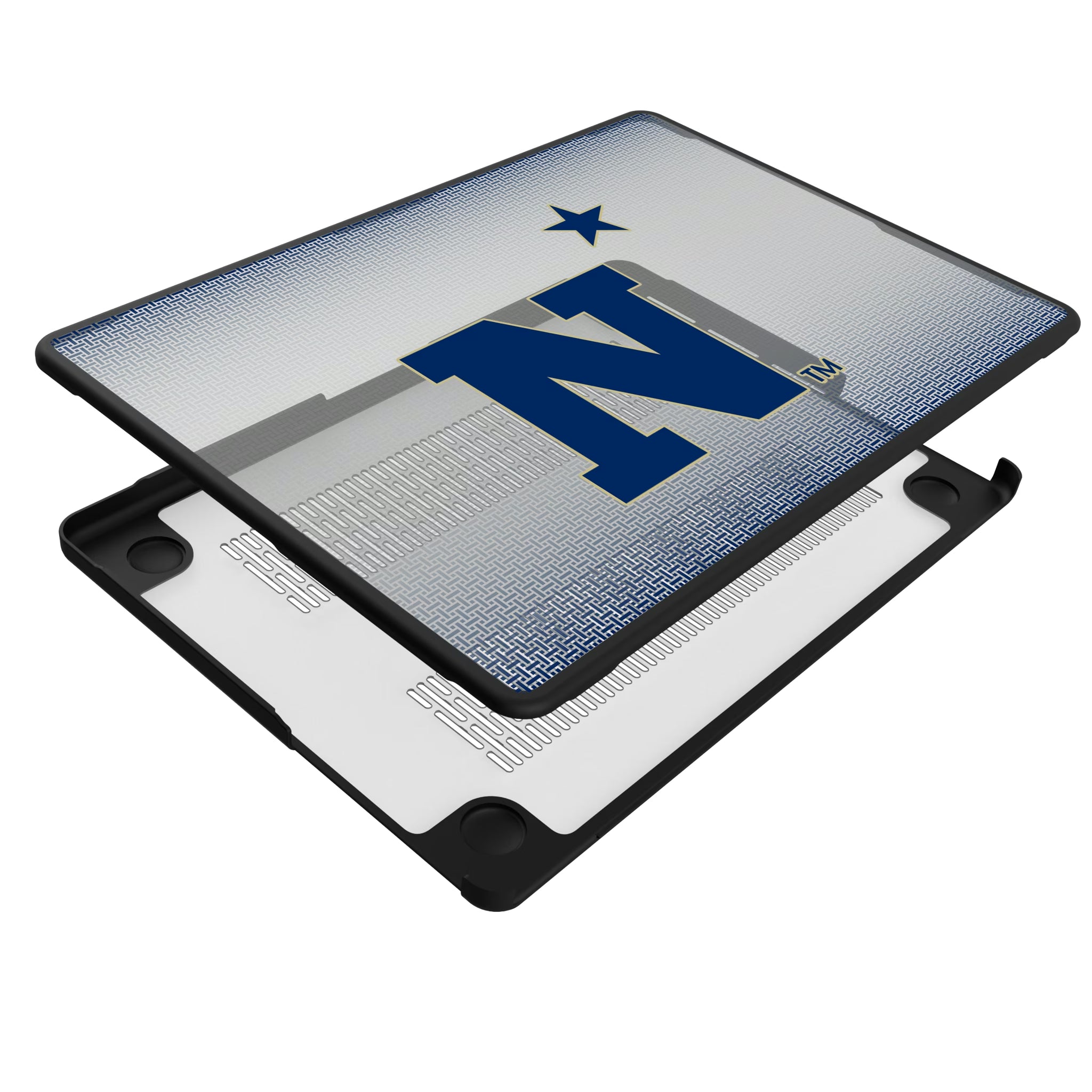 United State Naval Academy Midshipmen Linen MacBook Laptop Case for Apple MacBook - Isometric View#Device_MacBook Pro (14-inch, 2021) / MacBook Pro (14-inch, 2023) / MacBook Pro (14-inch, 2024)