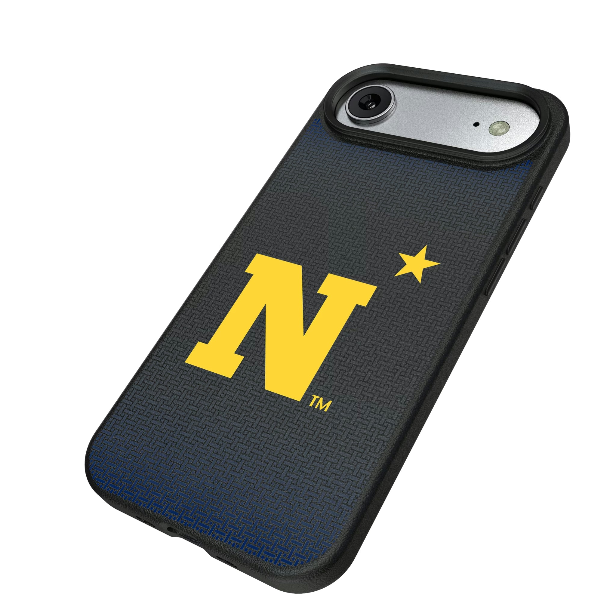 United State Naval Academy Midshipmen Linen iPhone MagSafe Compatible Phone Case for Apple iPhone - Isometric View#Device_iPhone Air