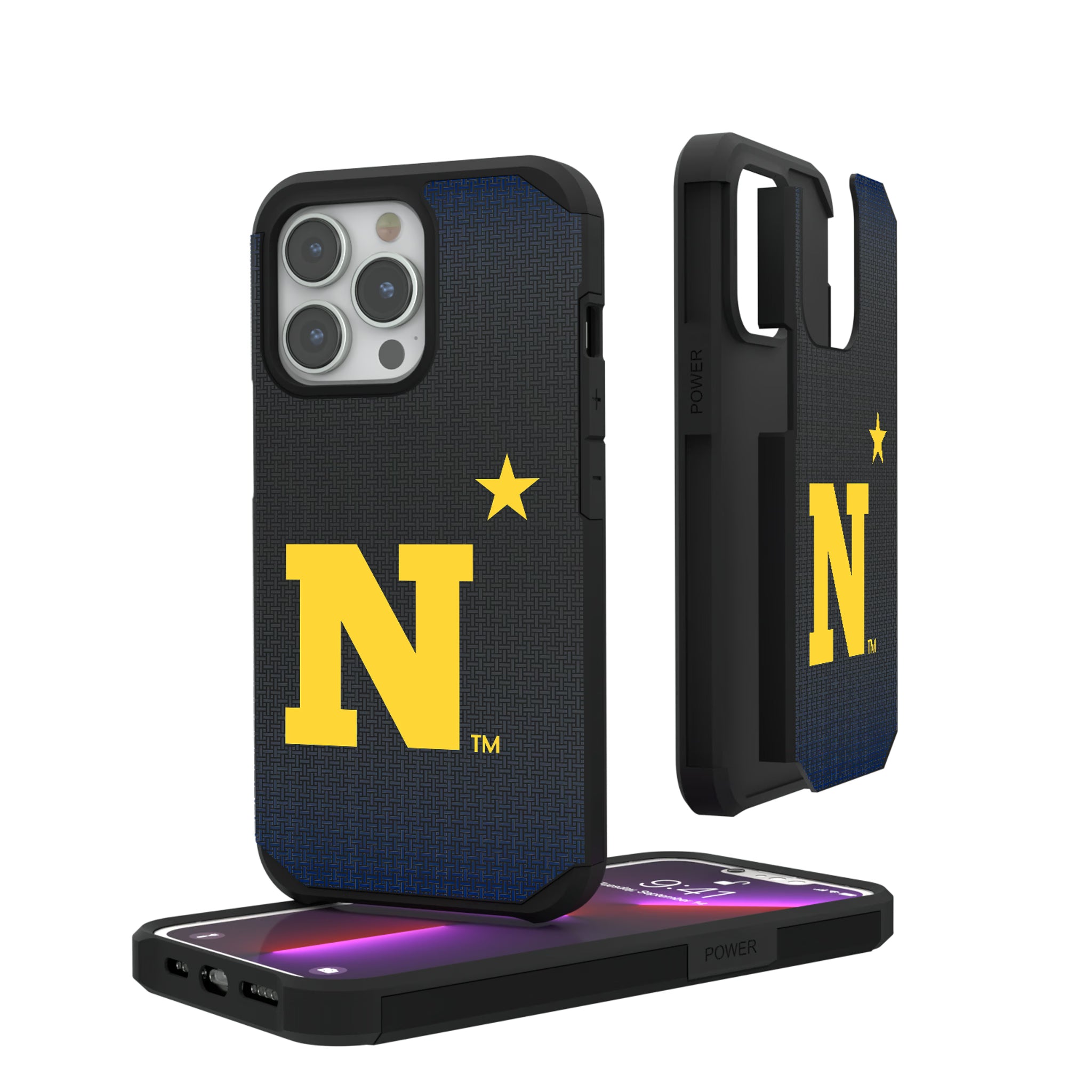 United State Naval Academy Midshipmen Linen iPhone Rugged Phone Case for Apple iPhone#Device_iPhone 13 Pro