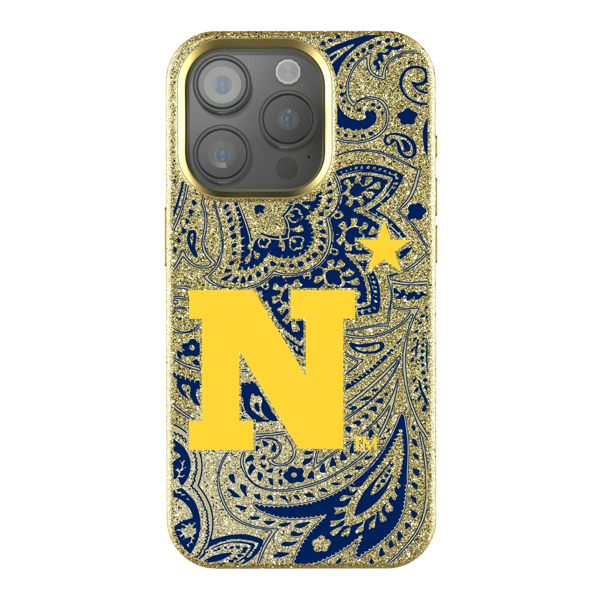 United State Naval Academy Midshipmen Paisley iPhone Bling Phone Case for Apple iPhone