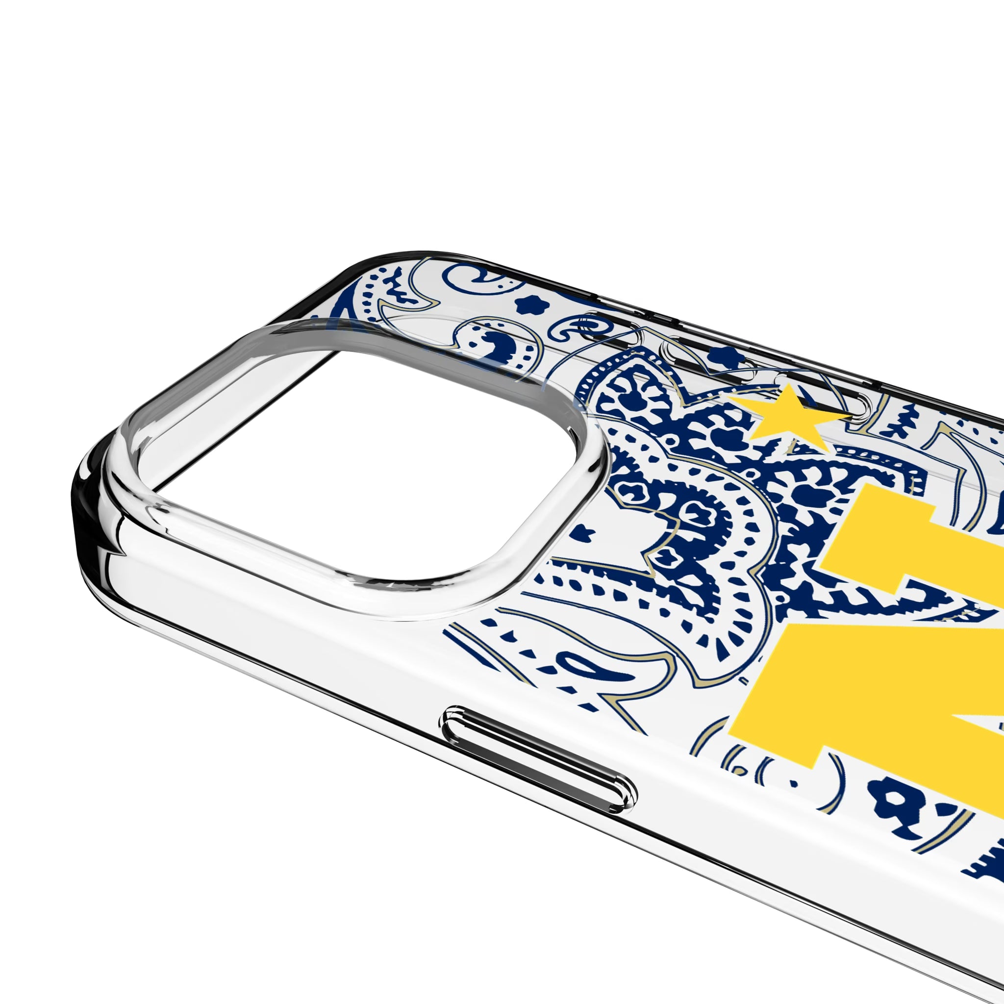 United State Naval Academy Midshipmen Paisley iPhone Clear Phone Case for Apple iPhone - Detail