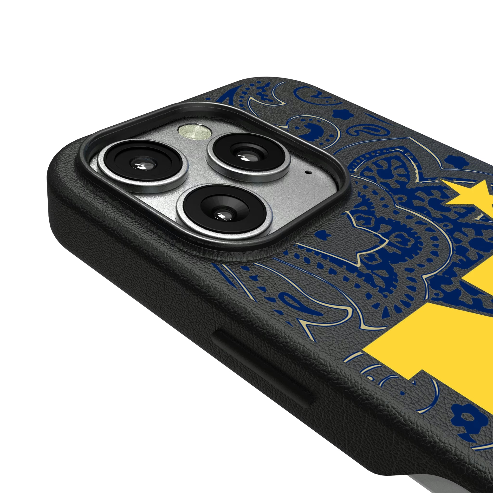 United State Naval Academy Midshipmen Paisley iPhone MagSafe Compatible Phone Case for Apple iPhone - Detail