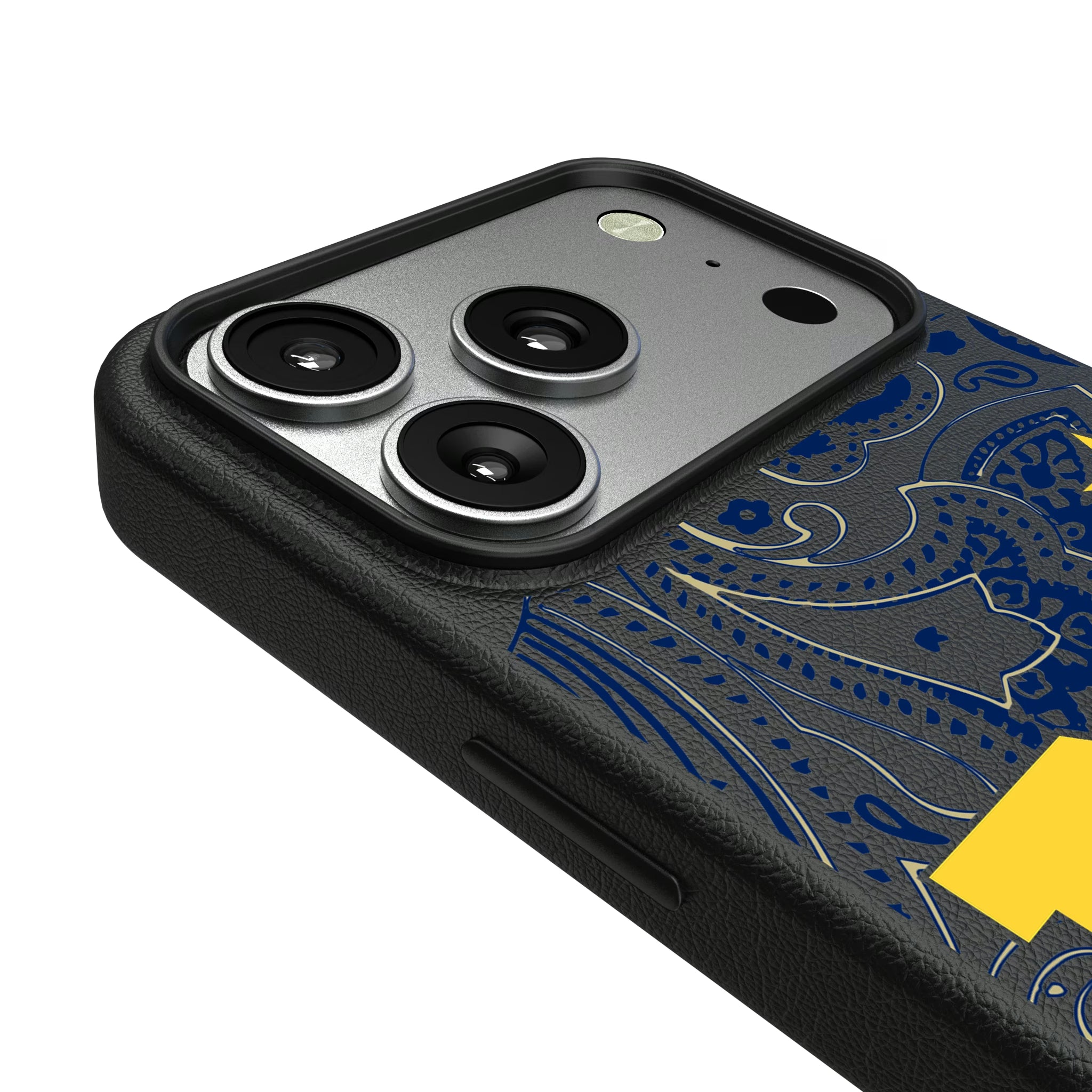 United State Naval Academy Midshipmen Paisley iPhone MagSafe Compatible Phone Case for Apple iPhone - Detail#Device_iPhone 17 Pro