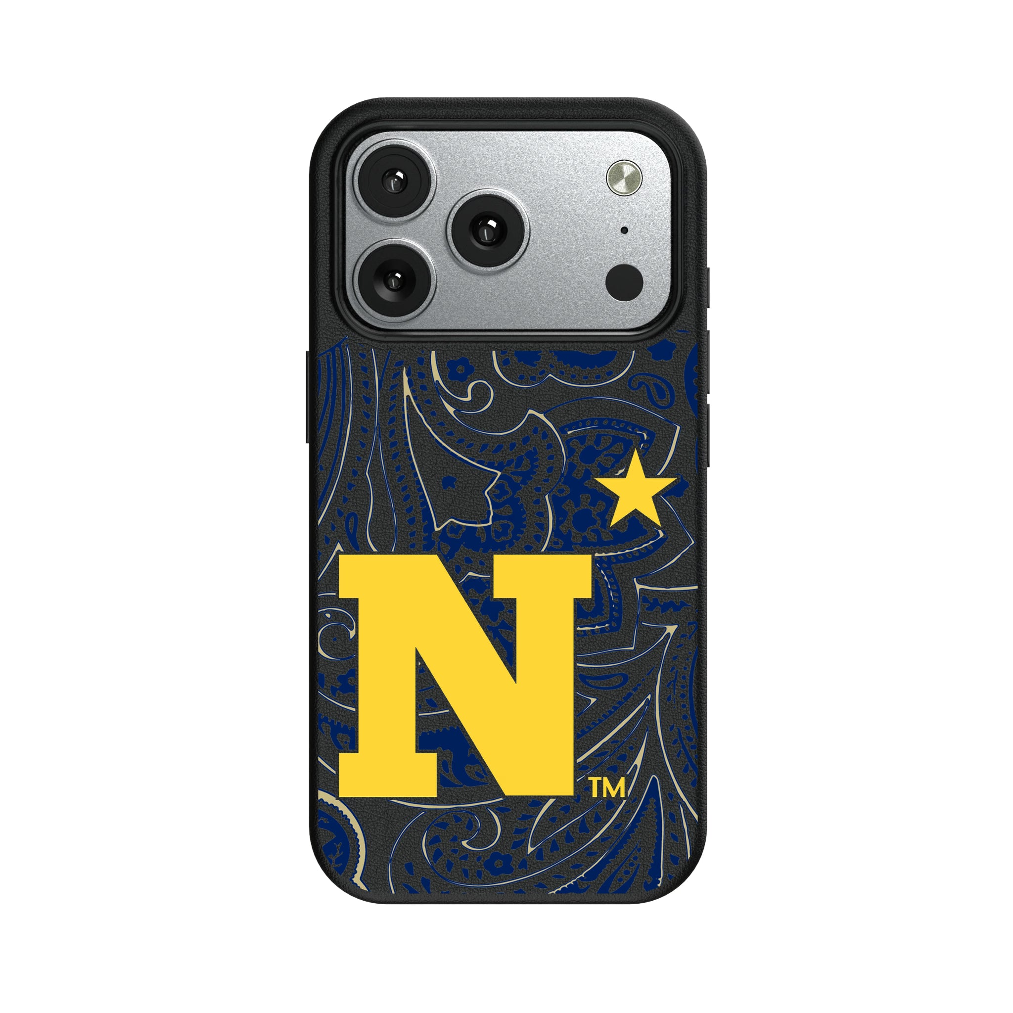 United State Naval Academy Midshipmen Paisley iPhone MagSafe Compatible Phone Case for Apple iPhone#Device_iPhone 17 Pro