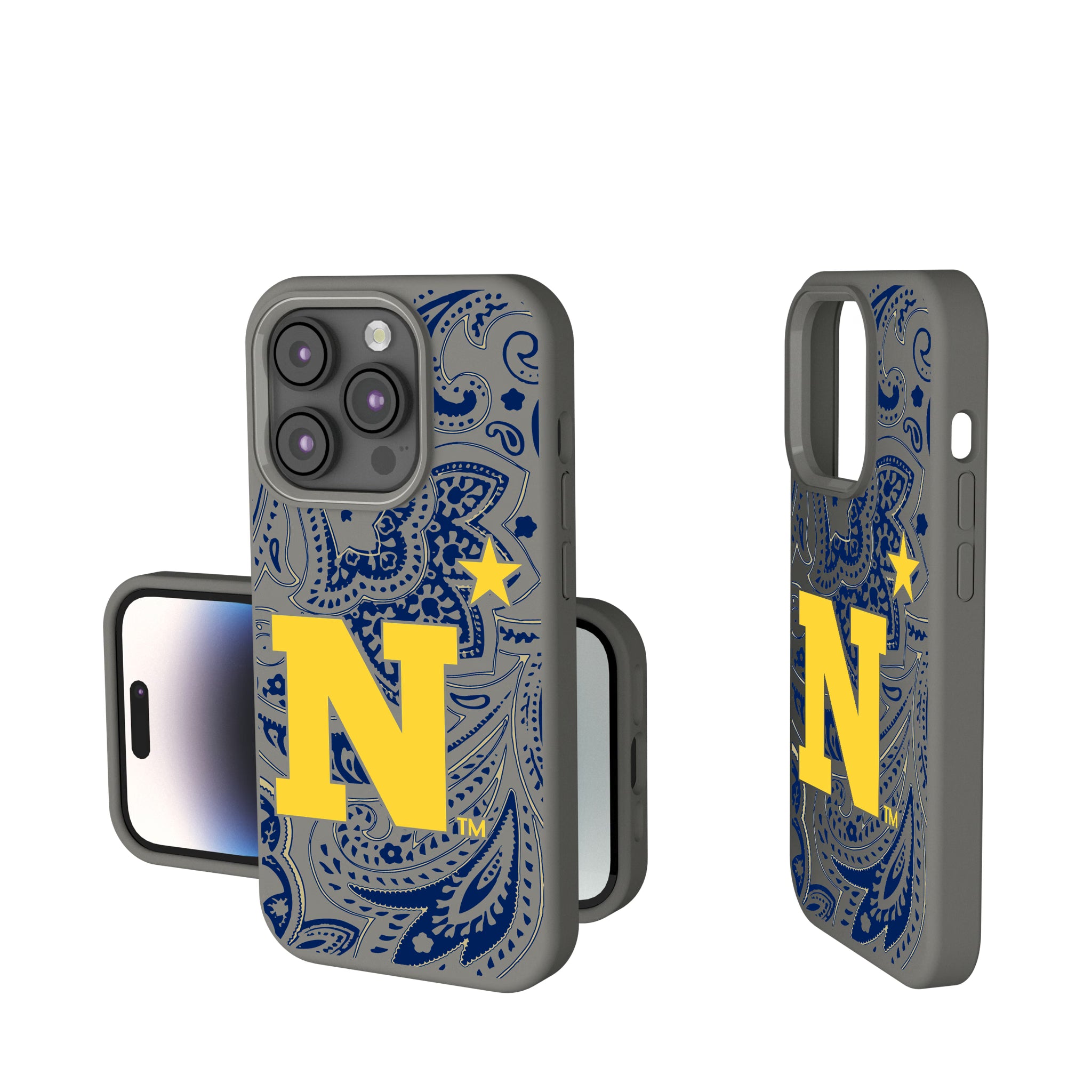 United State Naval Academy Midshipmen Paisley iPhone Soft Touch Phone Case for Apple iPhone