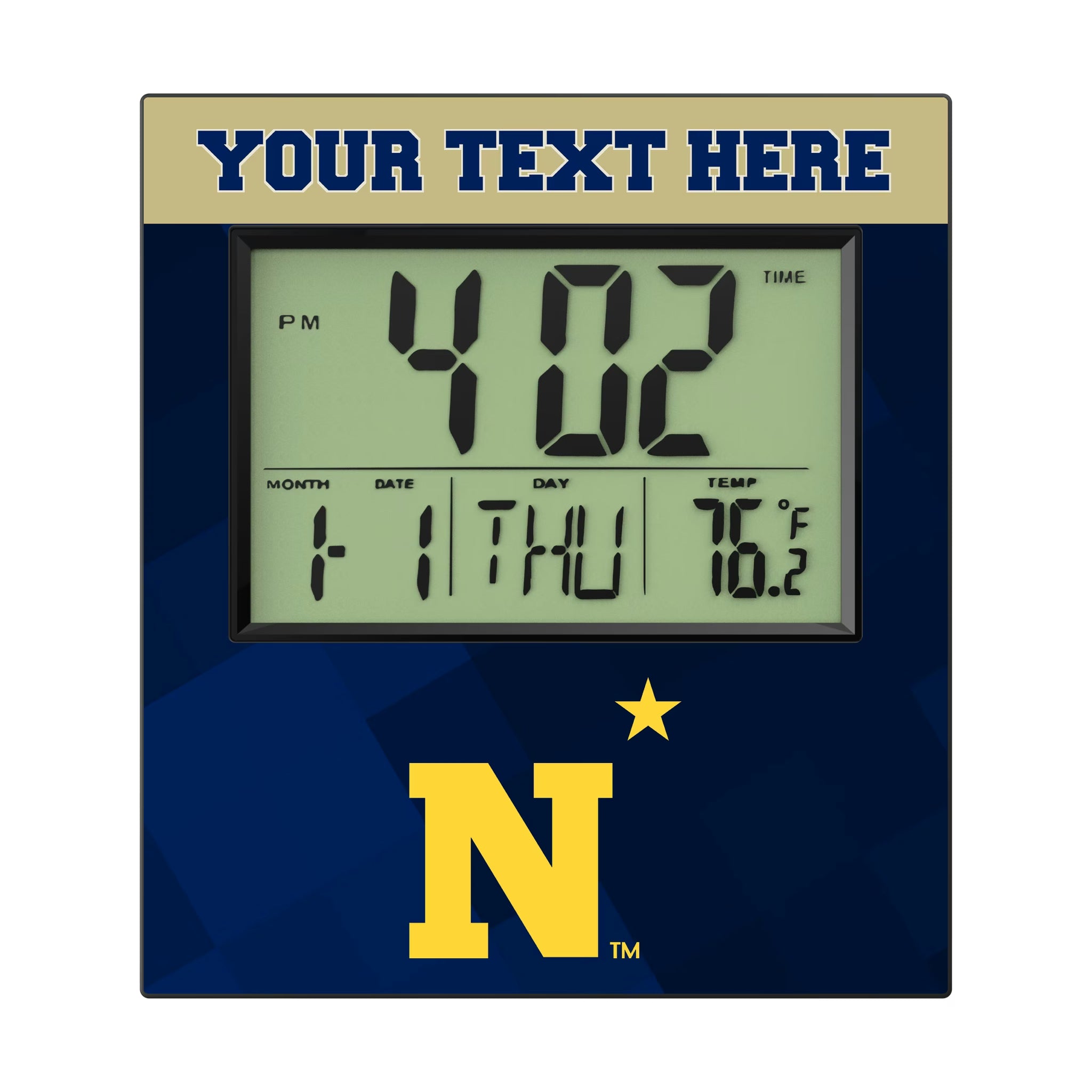 United State Naval Academy Midshipmen Personalized Color Block Wall Clock