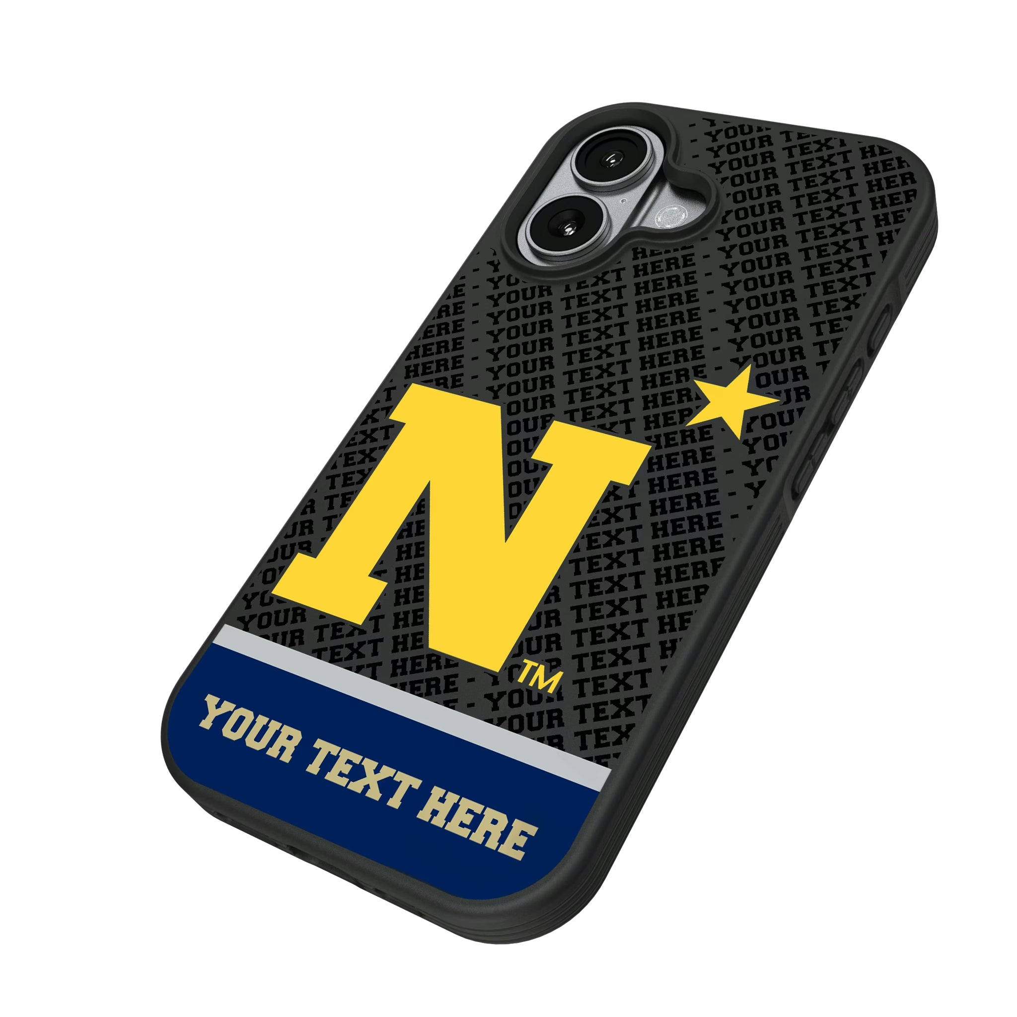 United State Naval Academy Midshipmen Personalized EndZone Plus iPhone Bump Phone Case for Apple iPhone - Isometric View#Device_iPhone 17