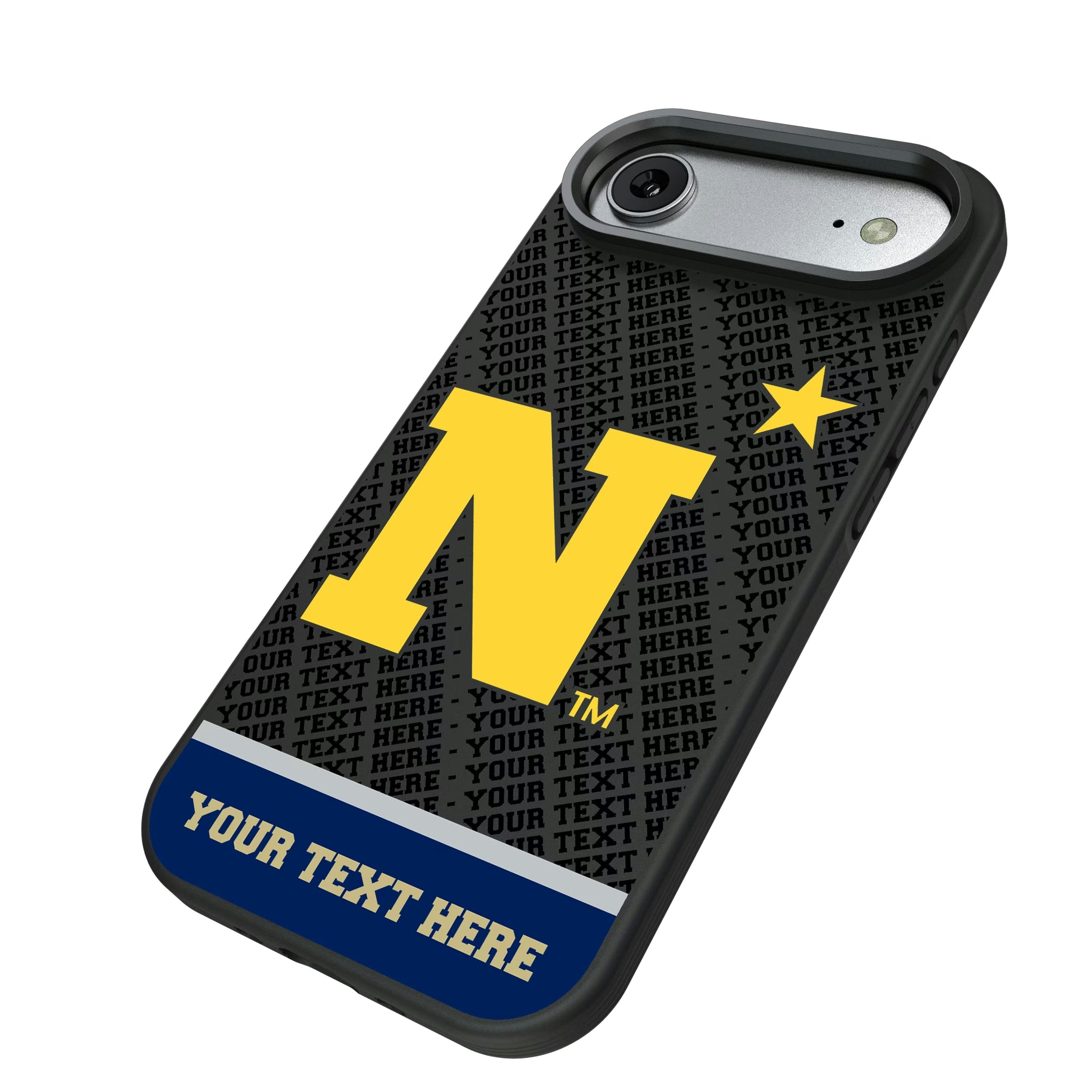 United State Naval Academy Midshipmen Personalized EndZone Plus iPhone Bump Phone Case for Apple iPhone - Isometric View#Device_iPhone Air