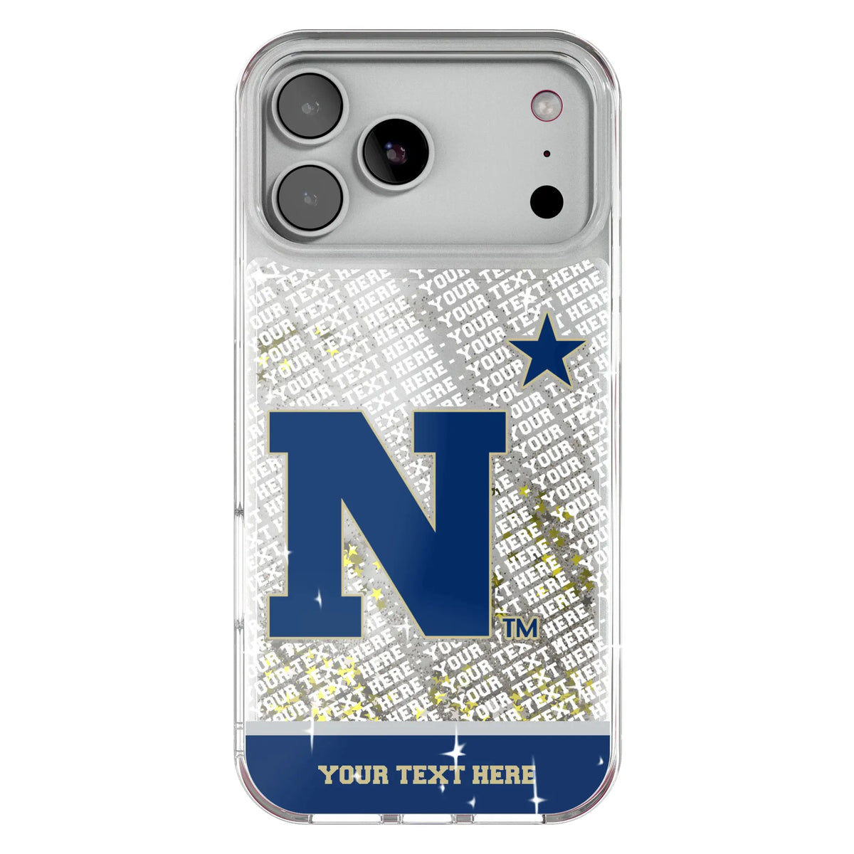 United State Naval Academy Midshipmen Personalized EndZone Plus Glitter Phone Case for Apple iPhone