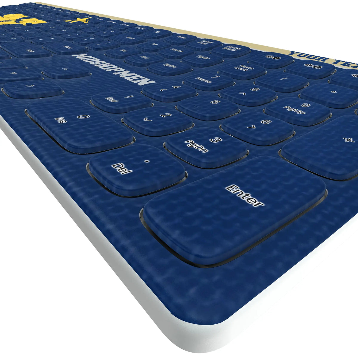 United State Naval Academy Midshipmen Personalized Endzone Solid KKB605 Curved Wireless Keyboard - Detail