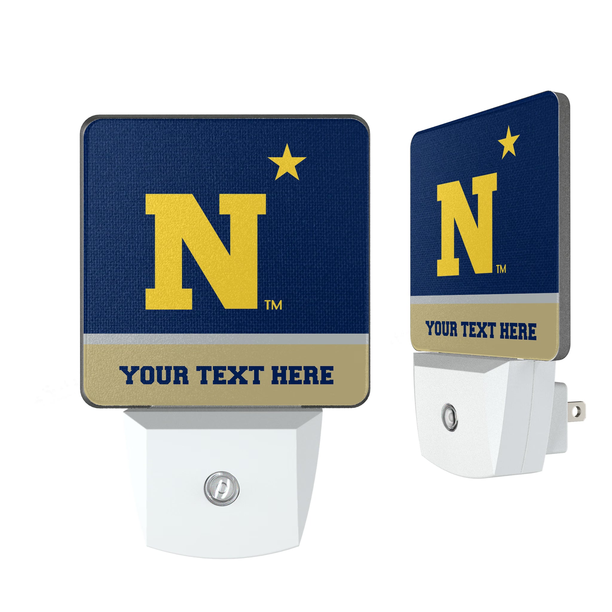 United State Naval Academy Midshipmen Personalized Endzone Solid Night Light 2-Pack