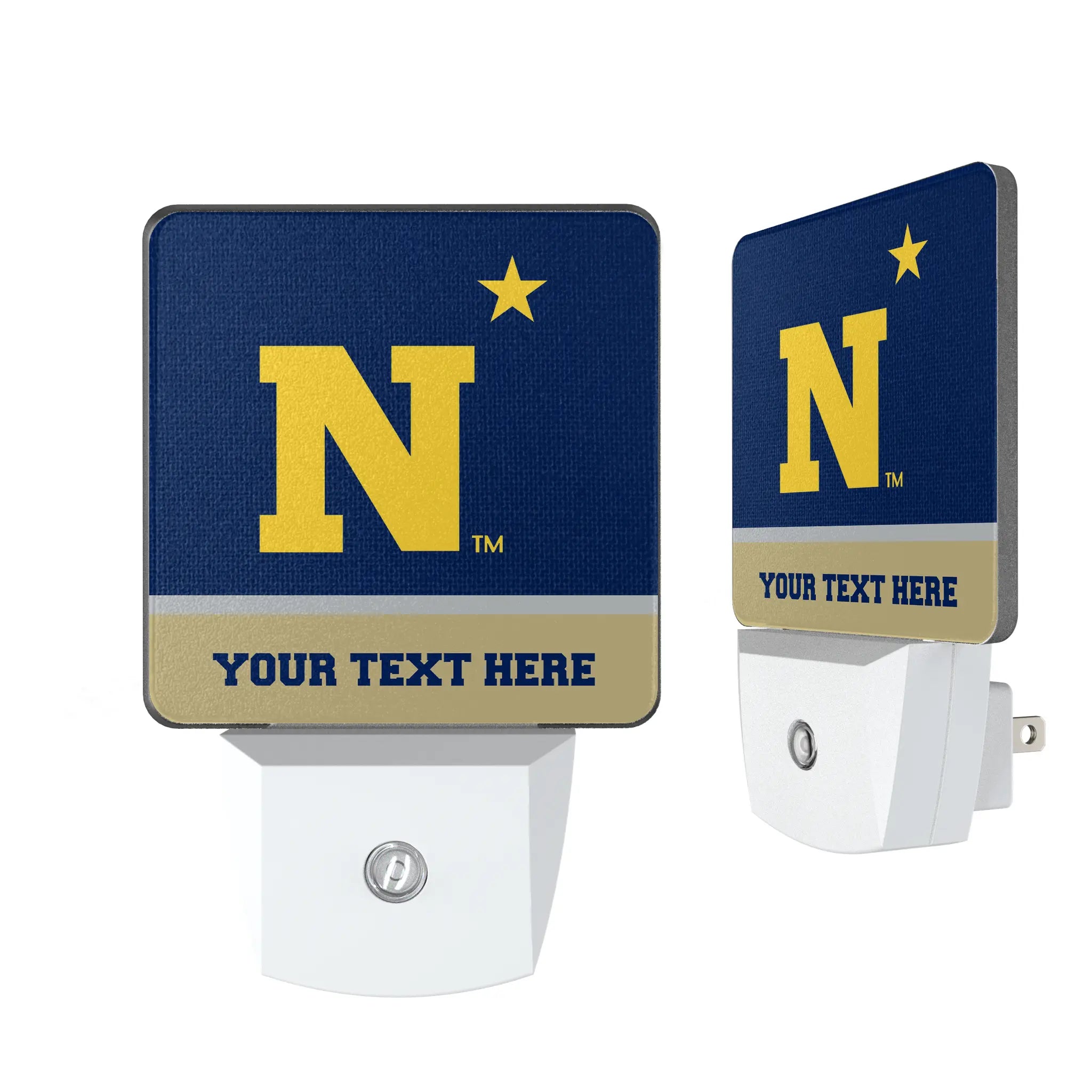 United State Naval Academy Midshipmen Personalized Endzone Solid Night Light 2-Pack