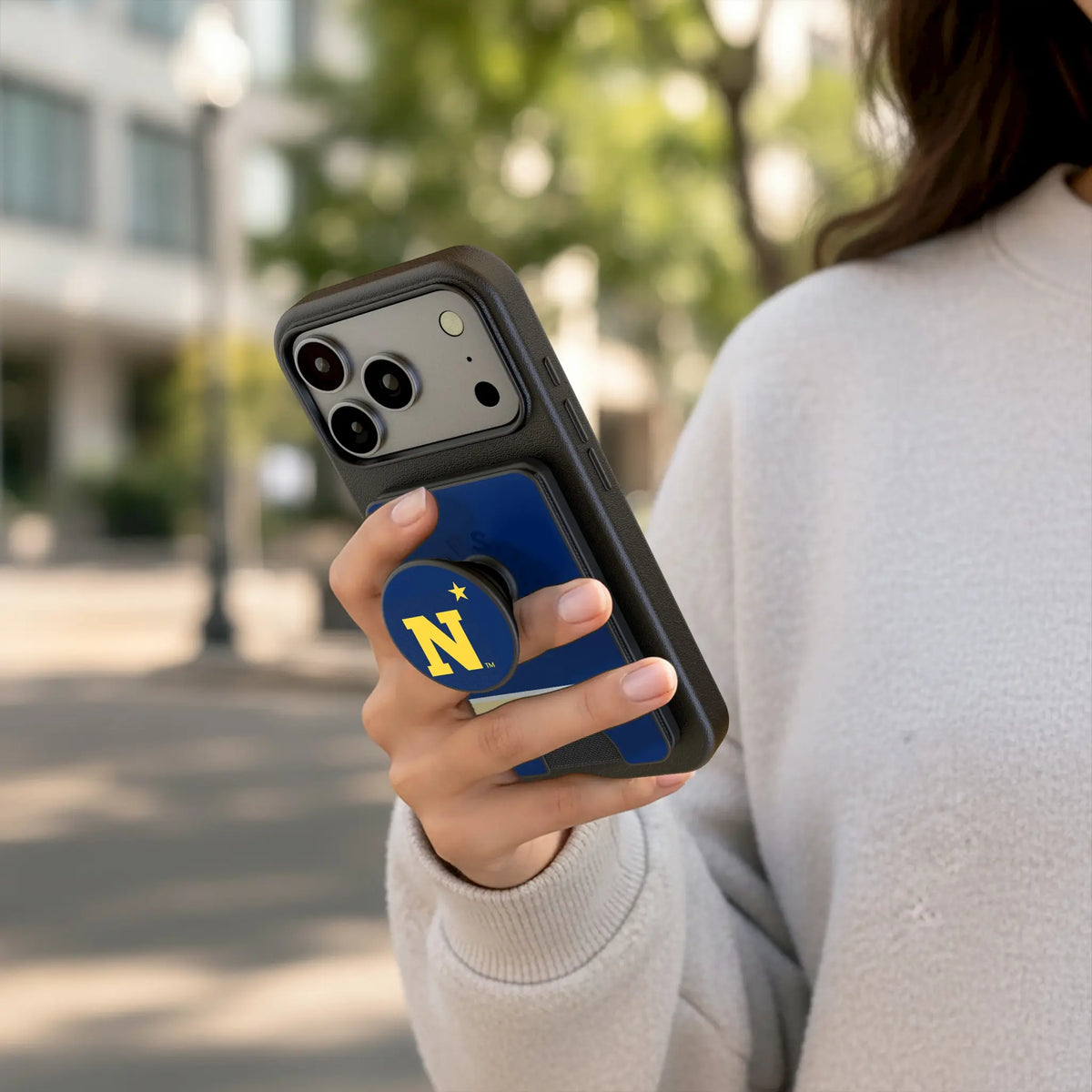 United State Naval Academy Midshipmen Personalized Endzone Solid Popsockets Wallet Magnetic - Lifestyle