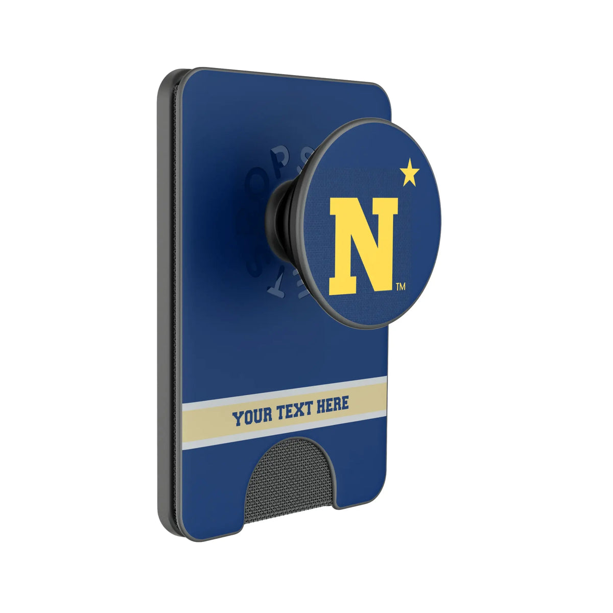 United State Naval Academy Midshipmen Personalized Endzone Solid Popsockets Wallet Magnetic