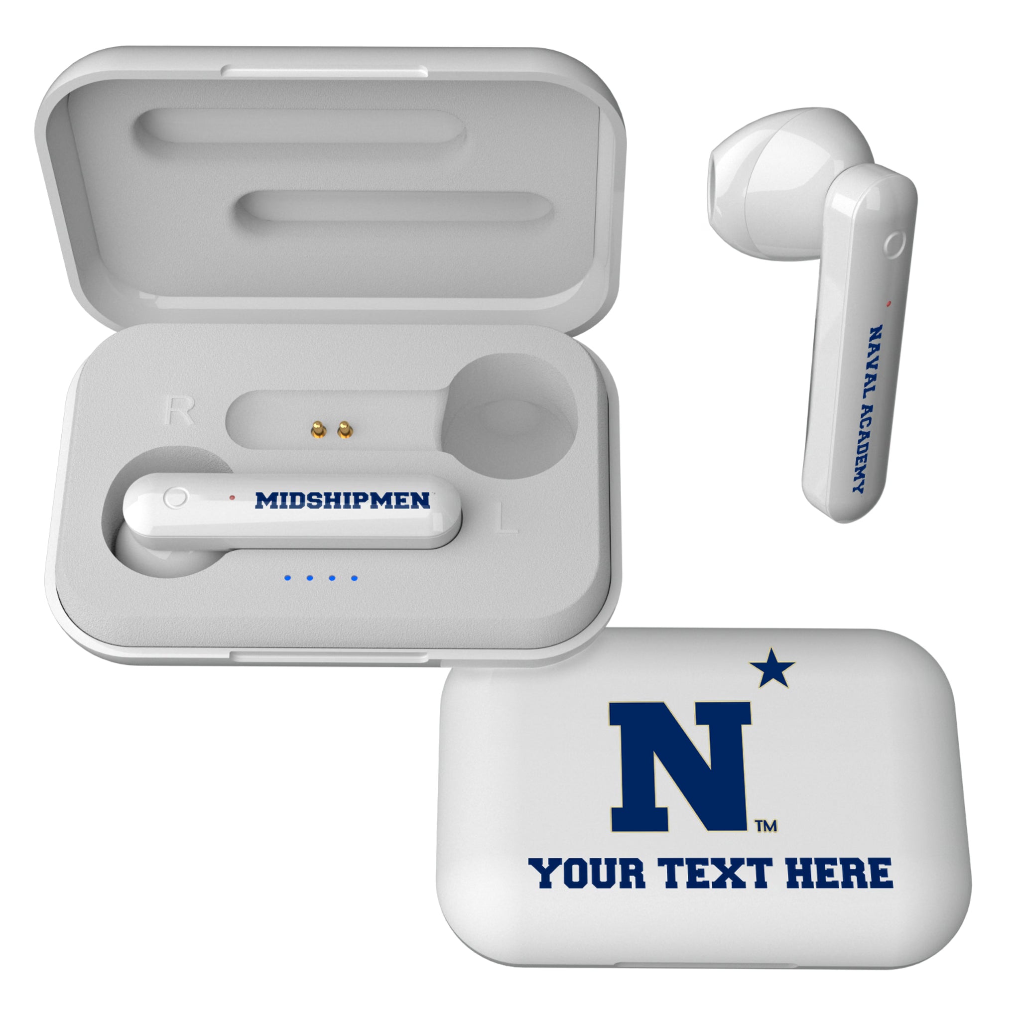 United State Naval Academy Midshipmen Personalized Insignia Wireless TWS Earbuds