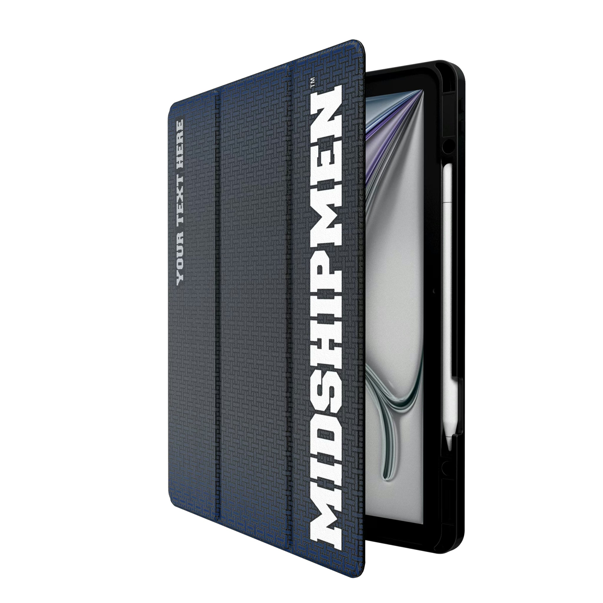 United State Naval Academy Midshipmen Personalized Linen iPad Tablet Case for Apple iPad