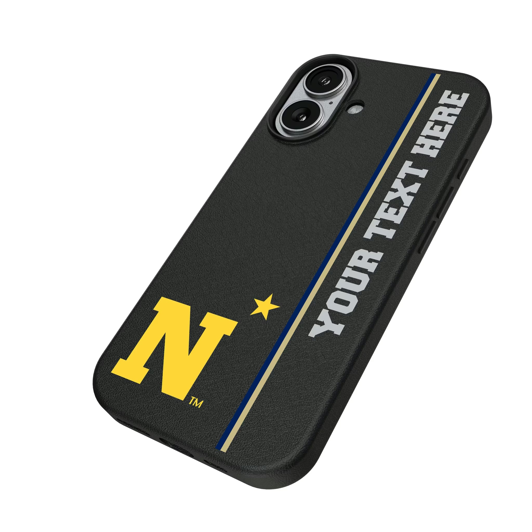 United State Naval Academy Midshipmen Personalized Sidebard iPhone MagSafe Compatible Phone Case for Apple iPhone - Isometric View#Device_iPhone 17
