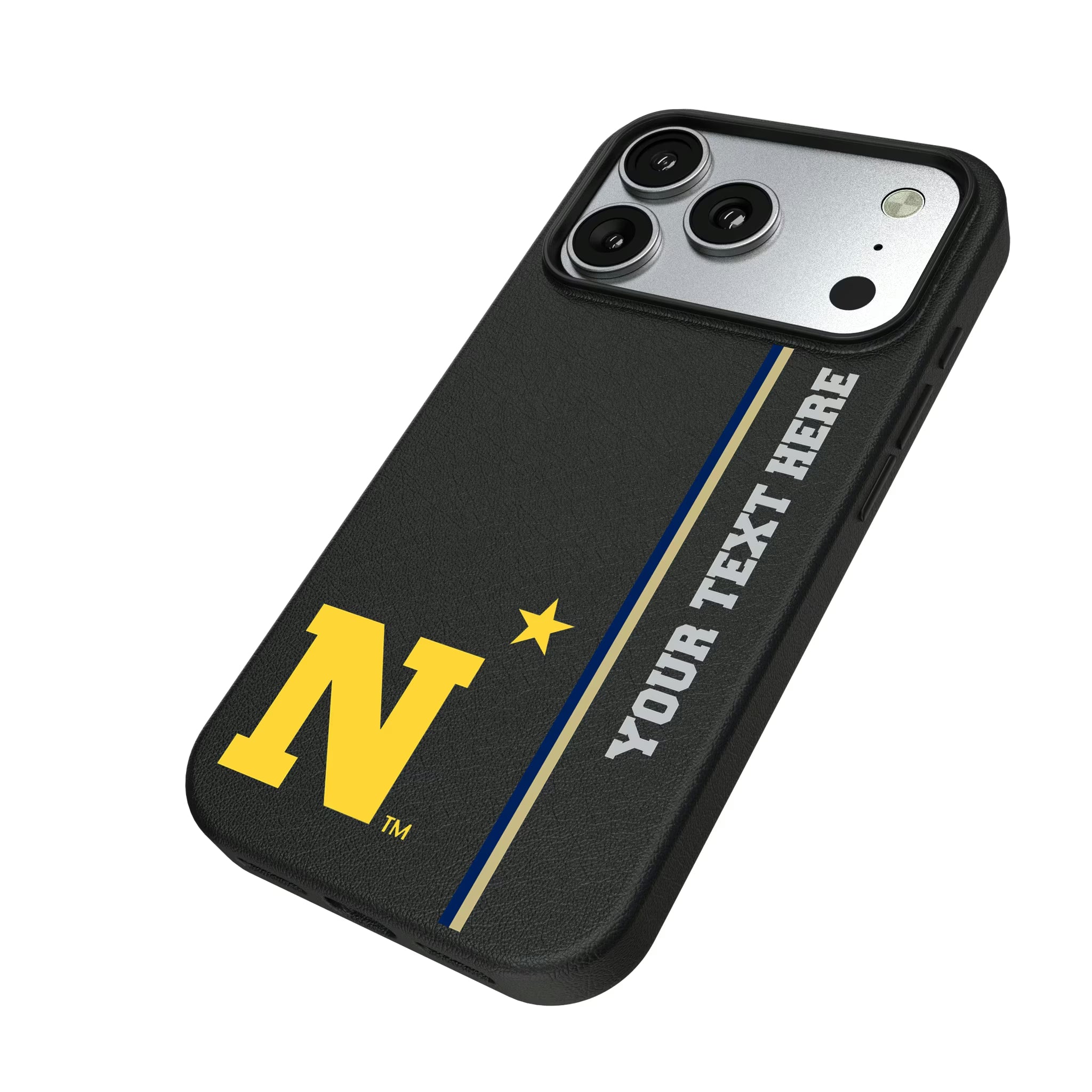 United State Naval Academy Midshipmen Personalized Sidebard iPhone MagSafe Compatible Phone Case for Apple iPhone - Isometric View#Device_iPhone 17 Pro