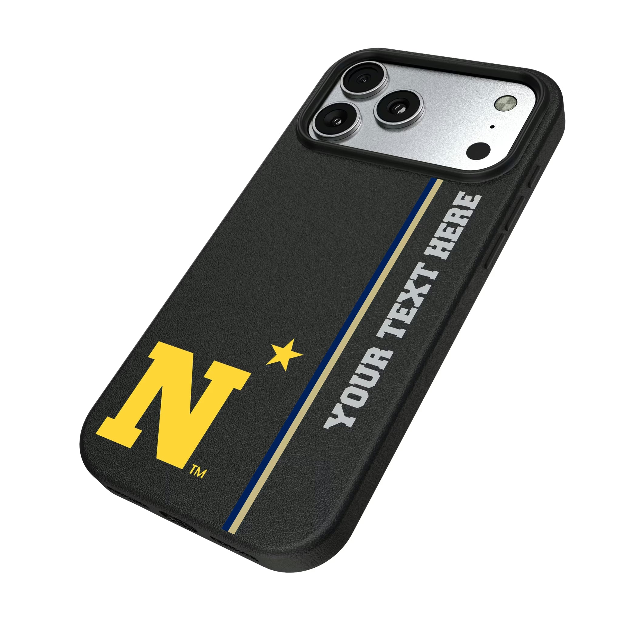 United State Naval Academy Midshipmen Personalized Sidebard iPhone MagSafe Compatible Phone Case for Apple iPhone - Isometric View#Device_iPhone 17 Pro Max