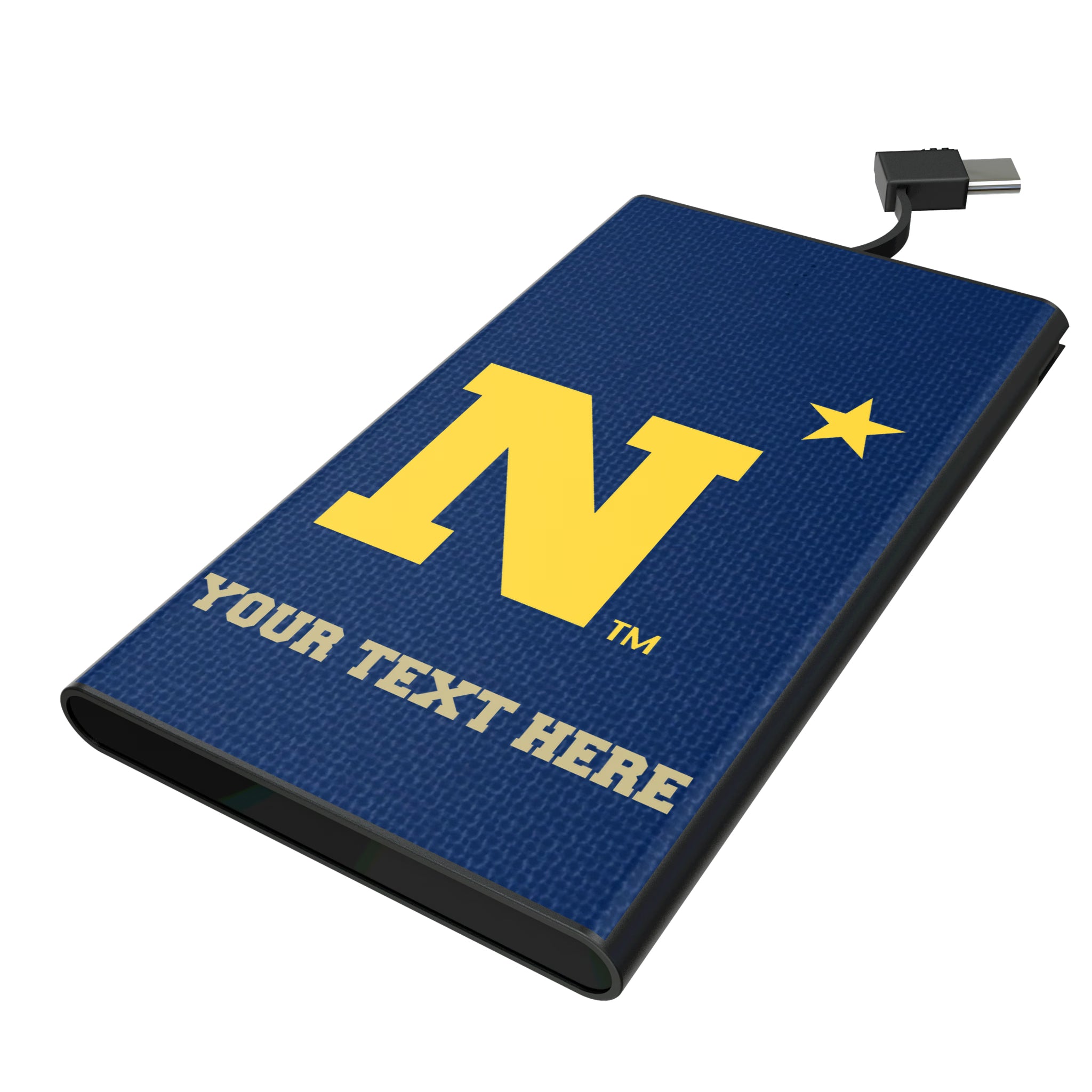 United State Naval Academy Midshipmen Personalized Solid 5000mAh Flat Powerbank