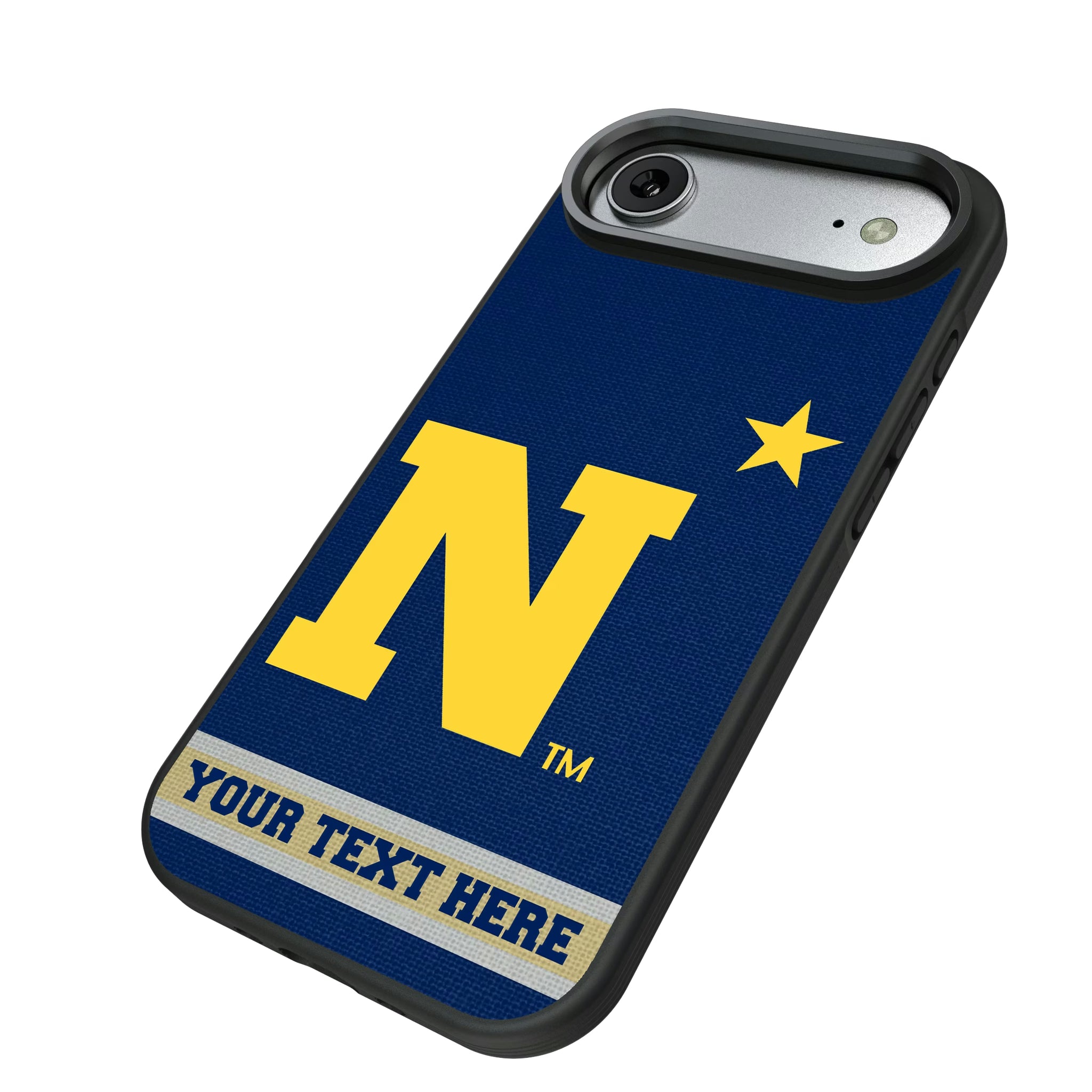 United State Naval Academy Midshipmen Personalized Stripe iPhone Bump Phone Case for Apple iPhone - Isometric View#Device_iPhone Air