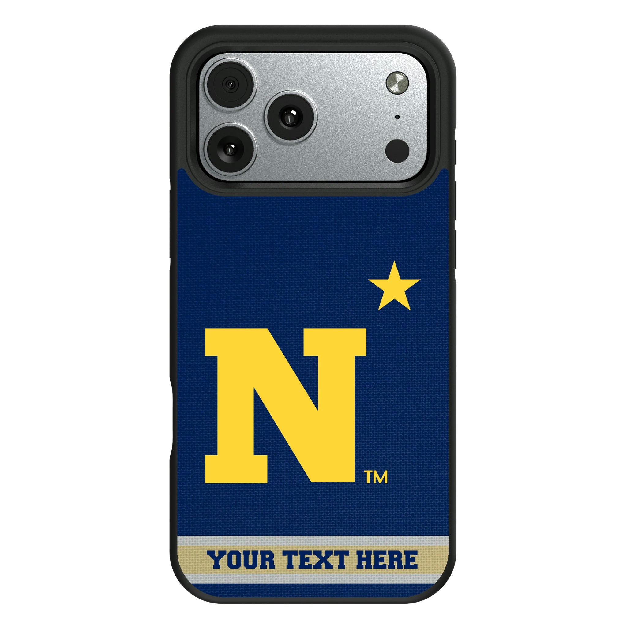 United State Naval Academy Midshipmen Personalized Stripe iPhone Bump Phone Case for Apple iPhone#Device_iPhone 17 Pro Max
