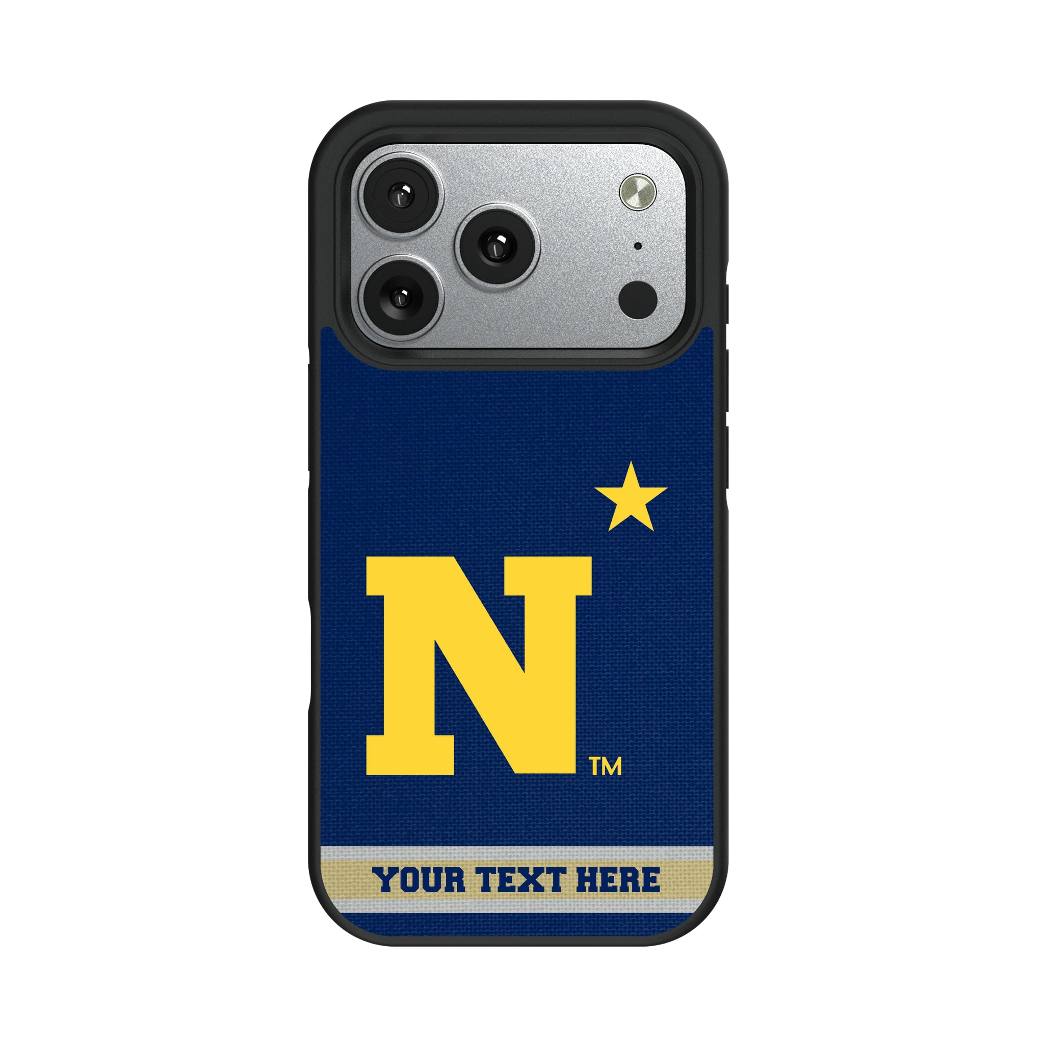United State Naval Academy Midshipmen Personalized Stripe iPhone Bump Phone Case for Apple iPhone#Device_iPhone 17 Pro