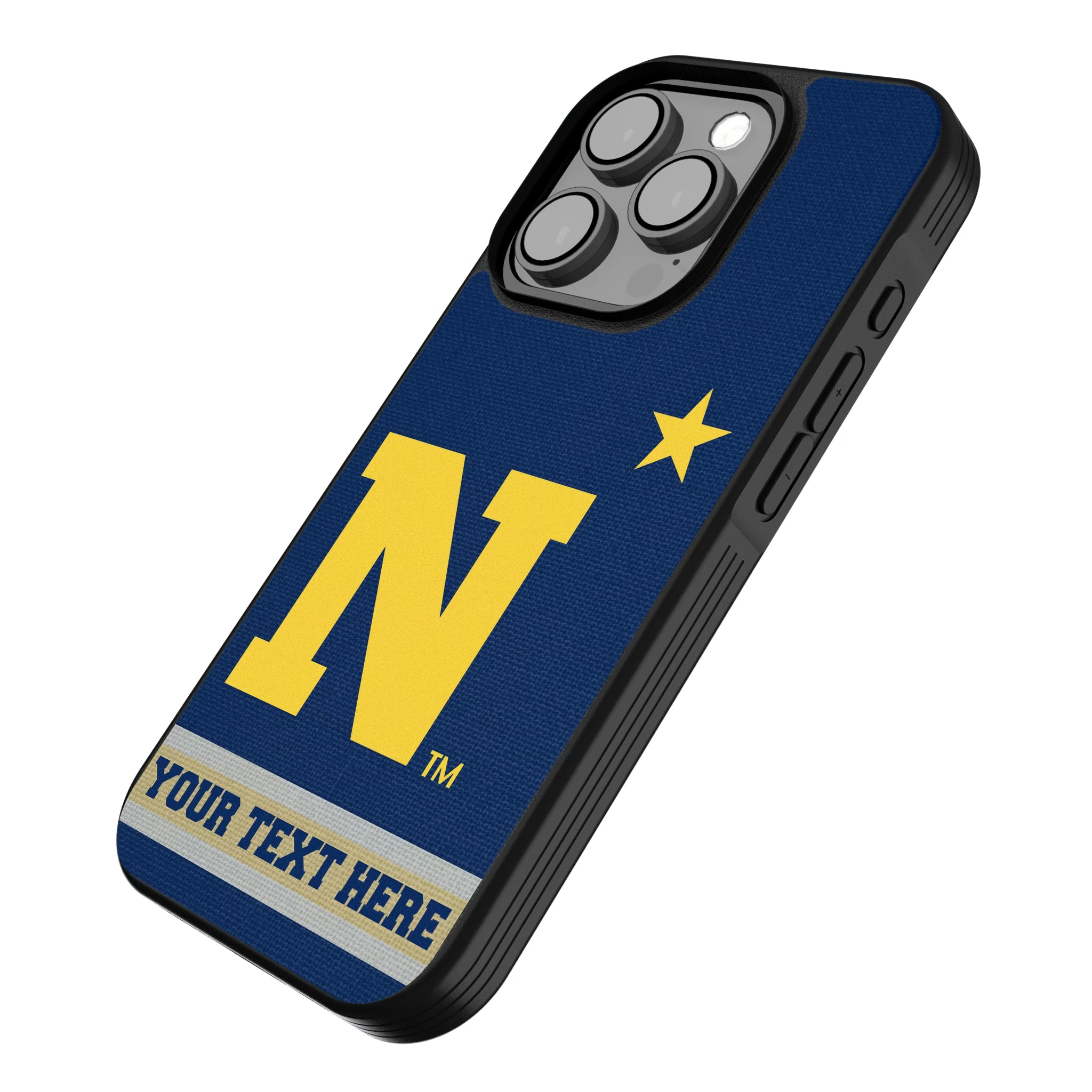 United State Naval Academy Midshipmen Personalized Stripe iPhone Bump Phone Case for Apple iPhone - Isometric View