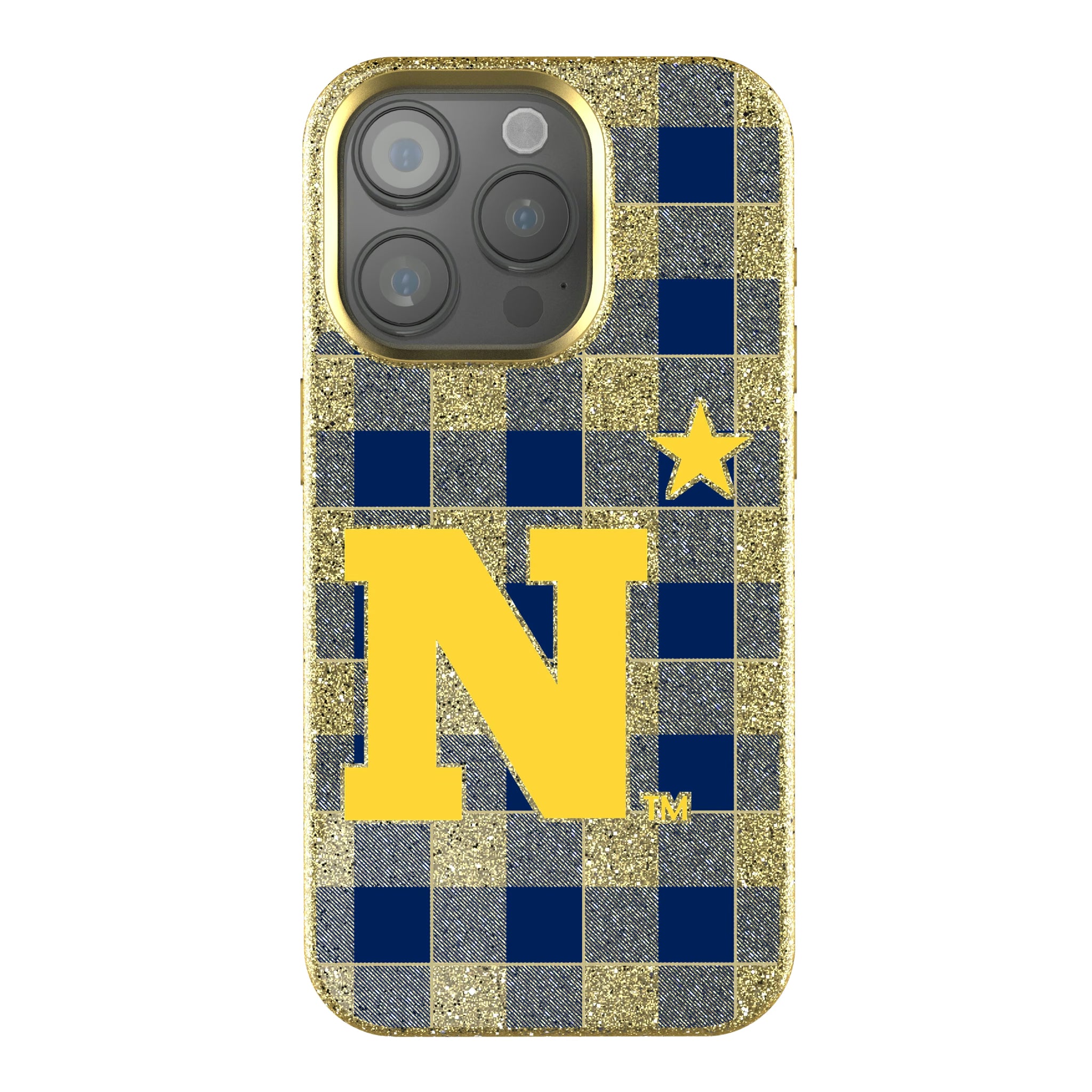 United State Naval Academy Midshipmen Plaid iPhone Bling Phone Case for Apple iPhone