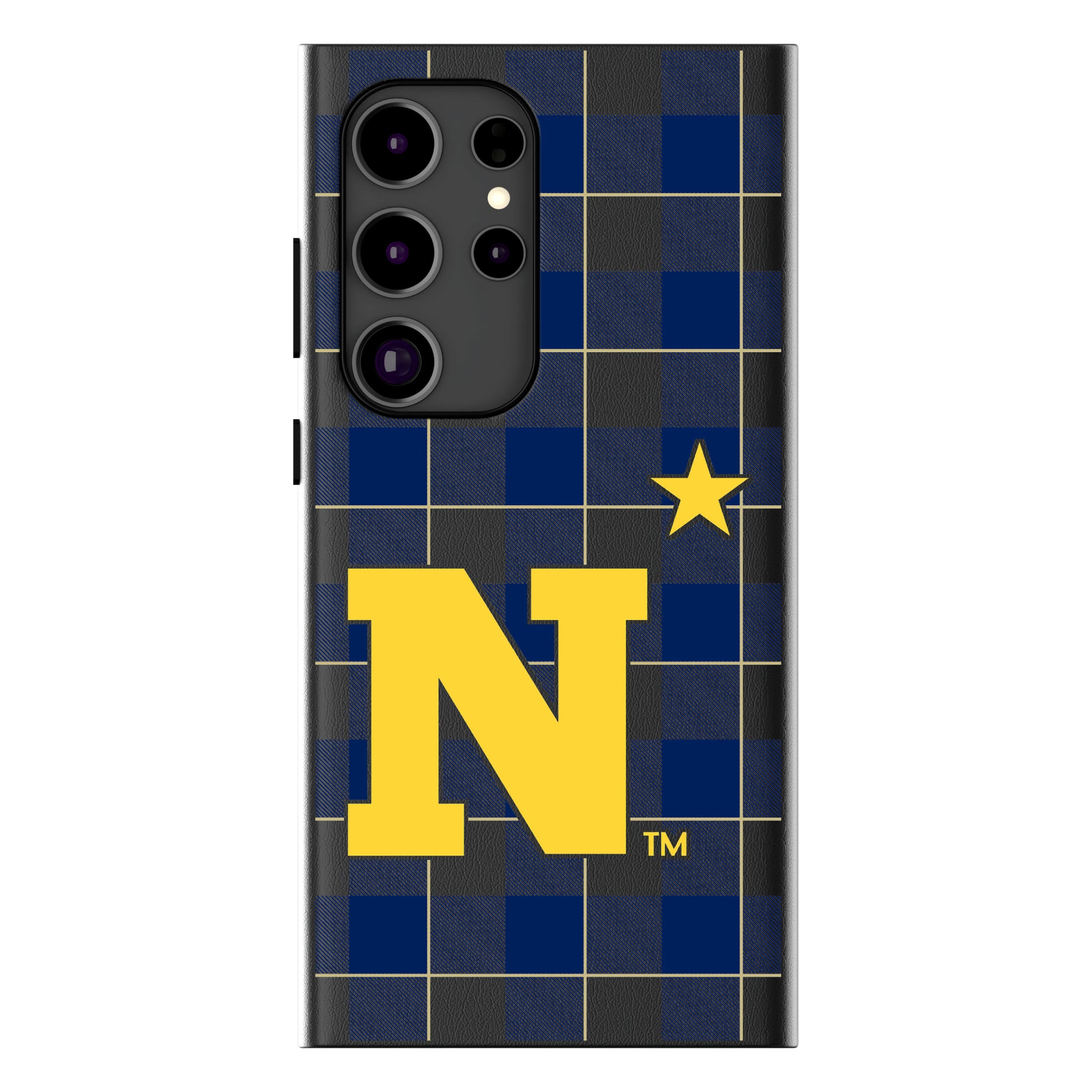 United State Naval Academy Midshipmen Plaid Galaxy MagSafe Compatible Phone Case for Samsung Galaxy