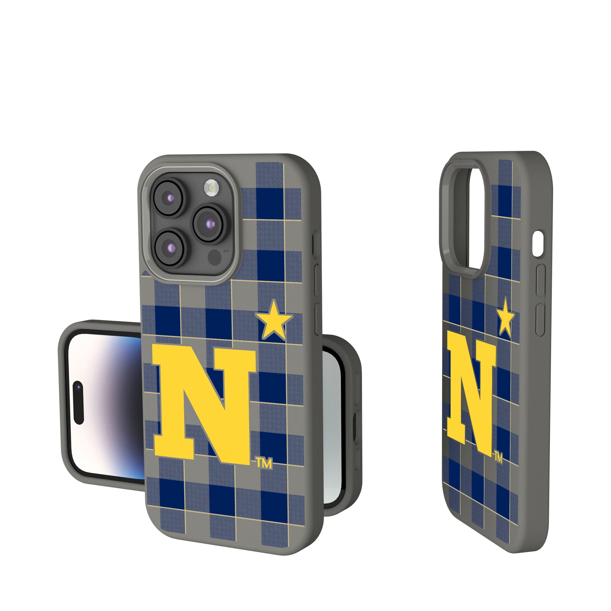 United State Naval Academy Midshipmen Plaid iPhone Soft Touch Phone Case for Apple iPhone