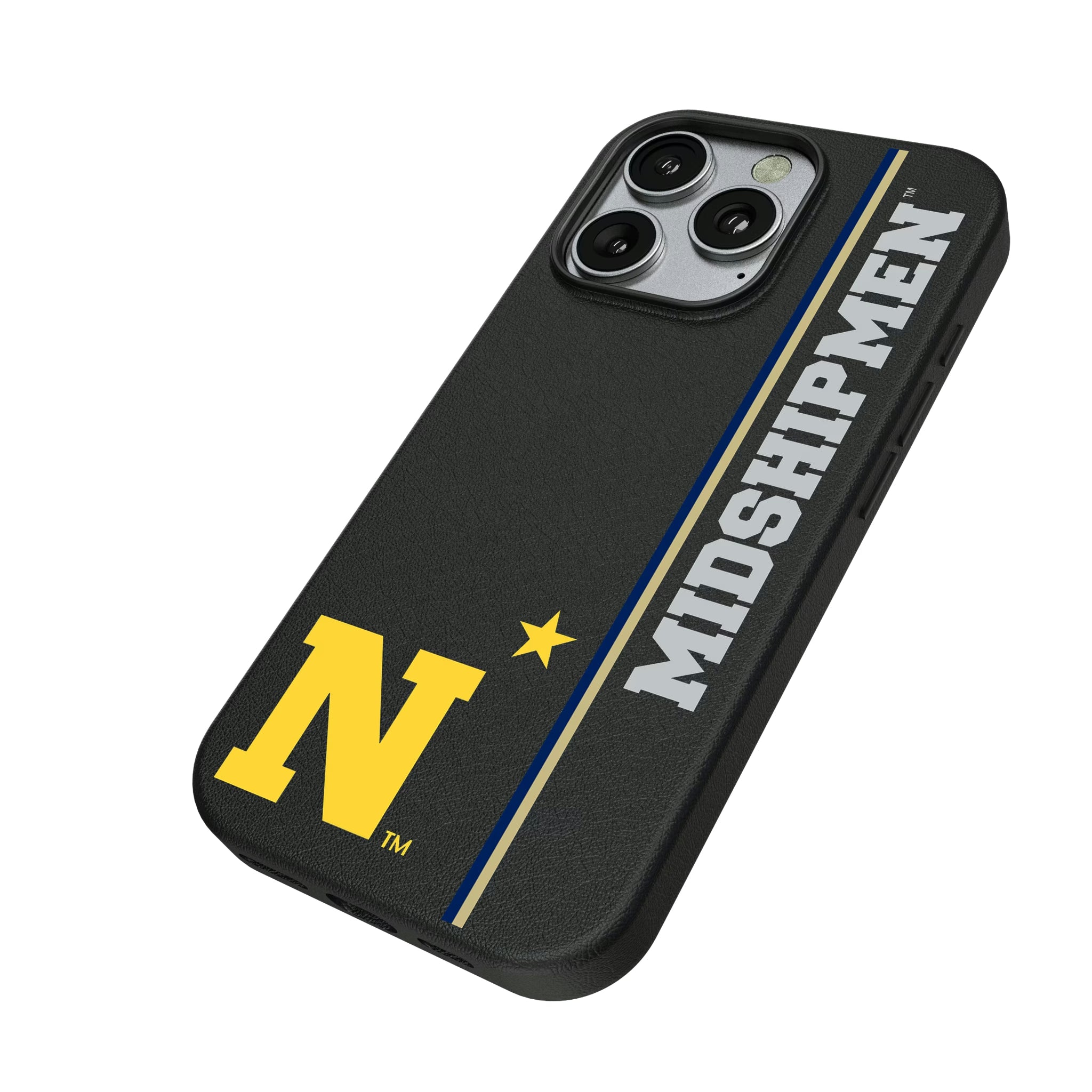 United State Naval Academy Midshipmen Sidebar iPhone MagSafe Compatible Phone Case for Apple iPhone - Isometric View