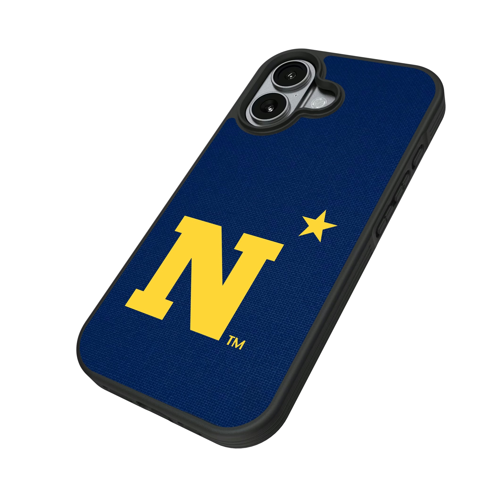 United State Naval Academy Midshipmen Solid iPhone Bump Phone Case for Apple iPhone - Isometric View#Device_iPhone 17