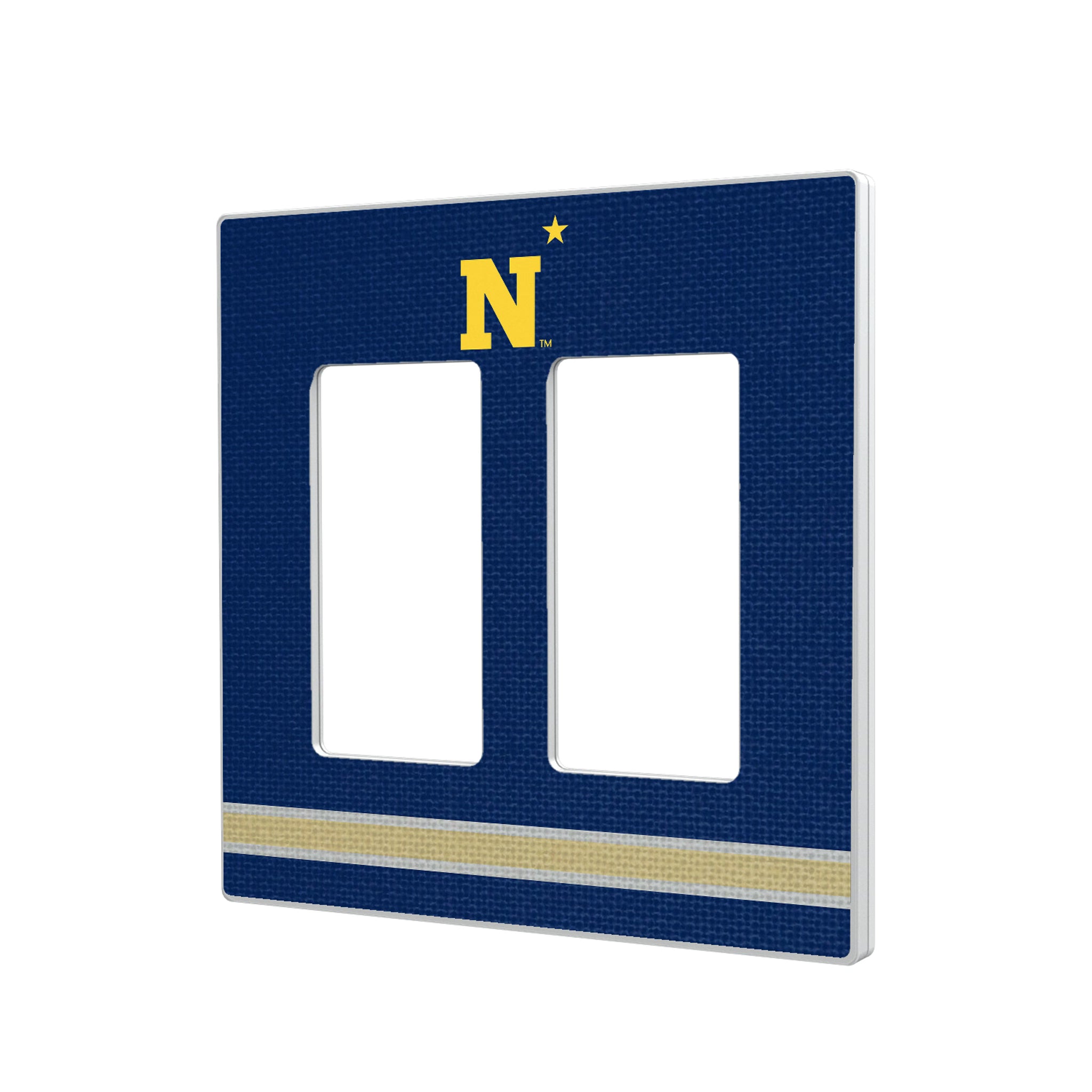 United State Naval Academy Midshipmen Stripe Hidden-Screw Light Switch Plate#Style_Double Rocker