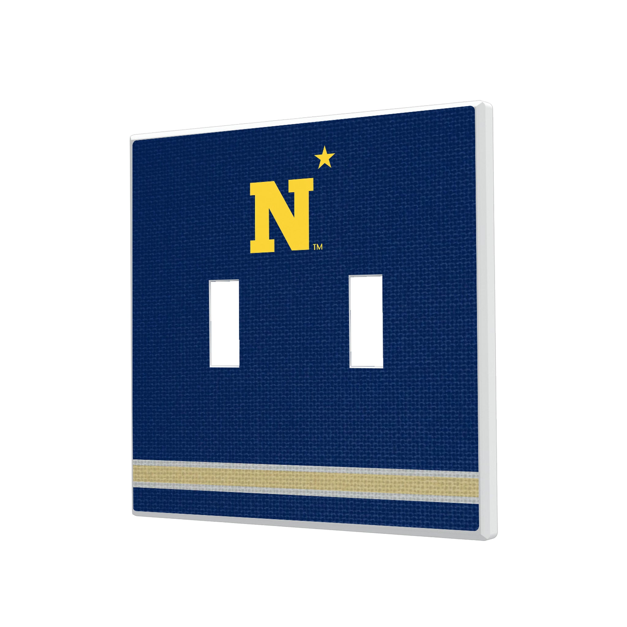 United State Naval Academy Midshipmen Stripe Hidden-Screw Light Switch Plate#Style_Double Toggle
