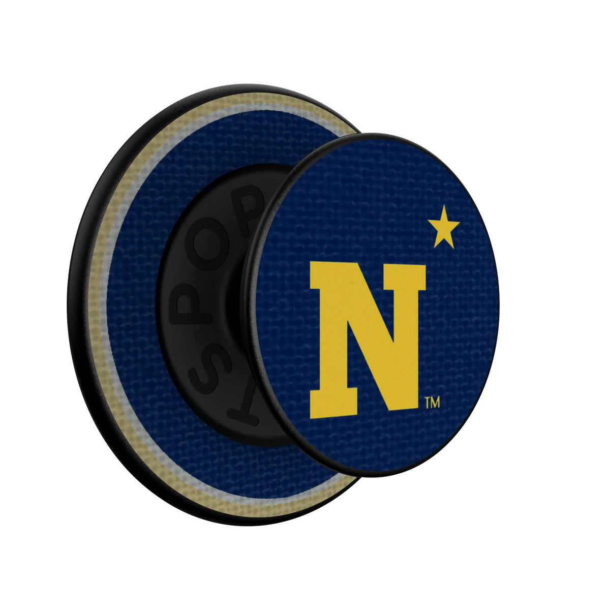 United State Naval Academy Midshipmen Stripe Popsockets Round Magnetic - Isometric View