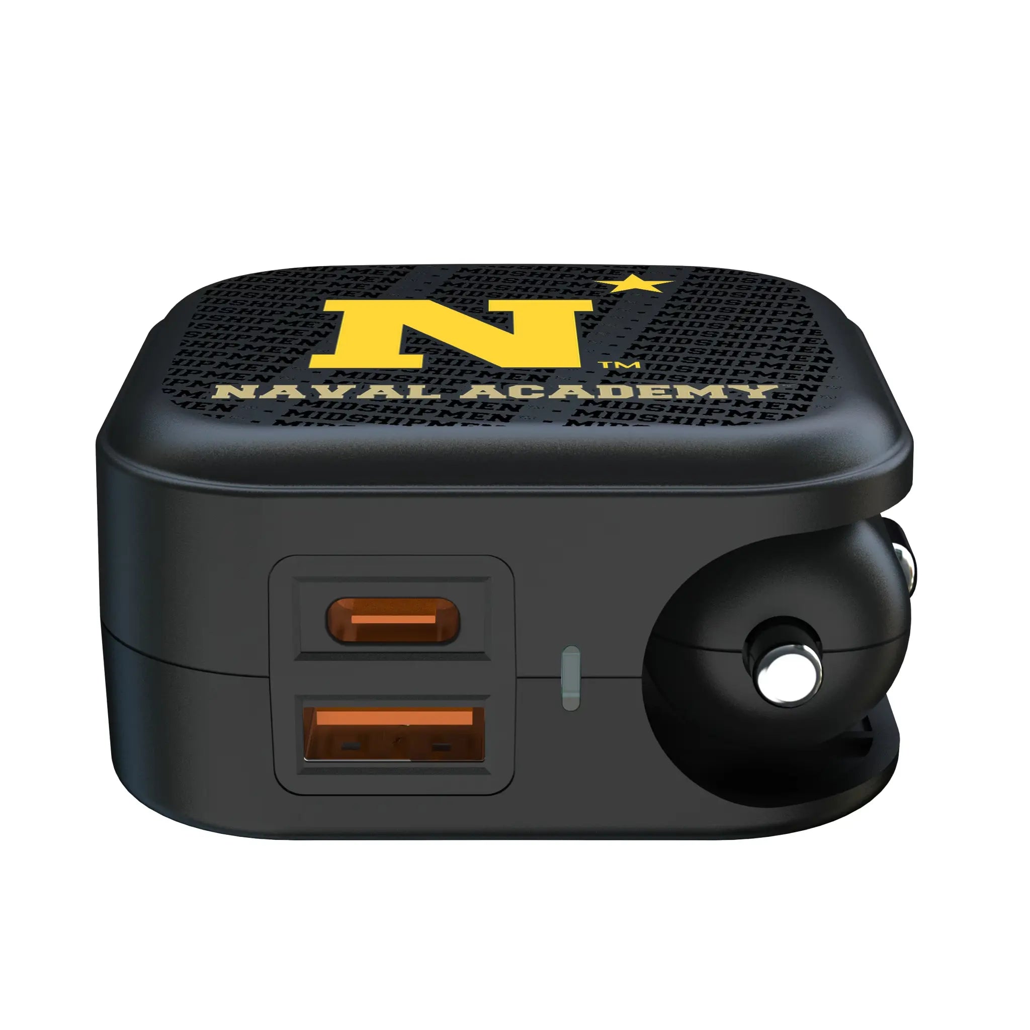 United State Naval Academy Midshipmen Text Backdrop 2 in 1 USB A/C Charger