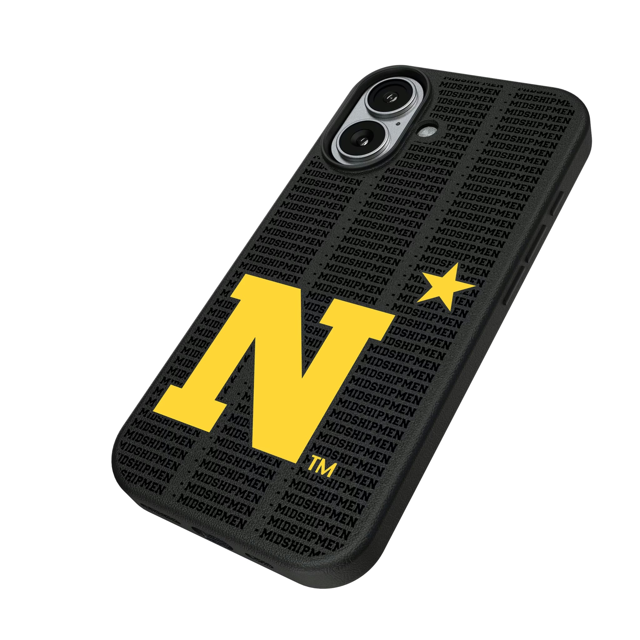 United State Naval Academy Midshipmen Text Backdrop iPhone MagSafe Compatible Phone Case for Apple iPhone - Isometric View#Device_iPhone 17