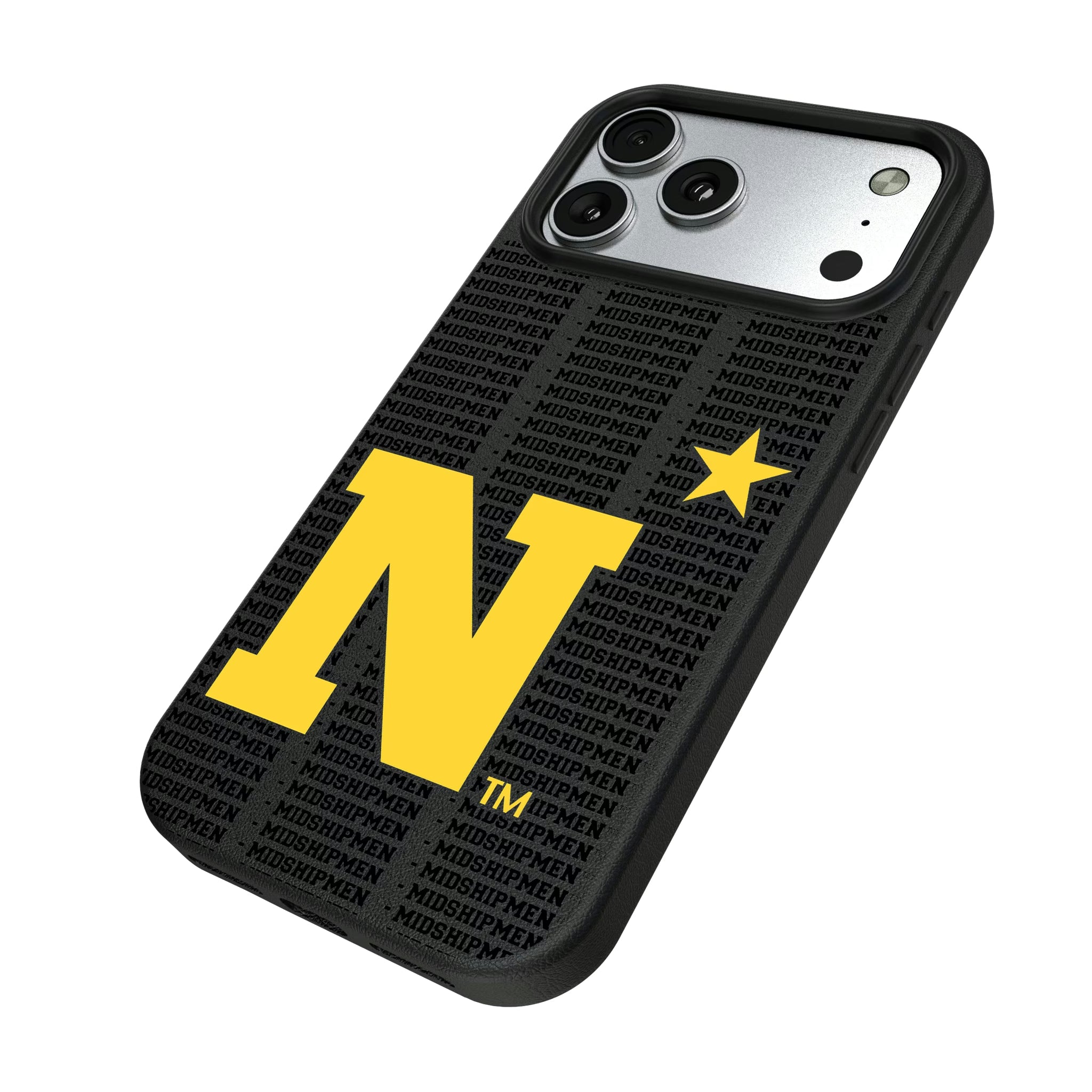 United State Naval Academy Midshipmen Text Backdrop iPhone MagSafe Compatible Phone Case for Apple iPhone - Isometric View#Device_iPhone 17 Pro Max
