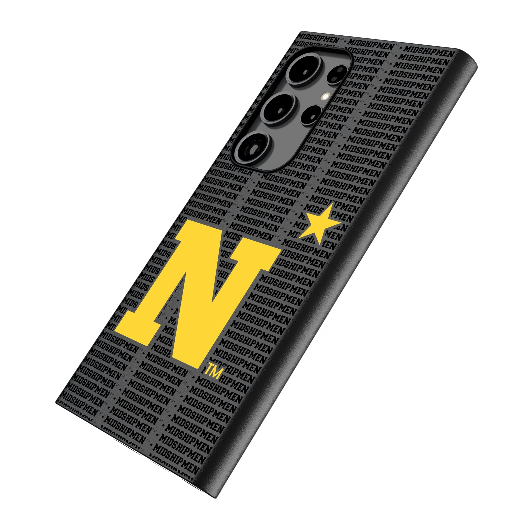United State Naval Academy Midshipmen Text Backdrop Galaxy MagSafe Compatible Phone Case for Samsung Galaxy - Isometric View