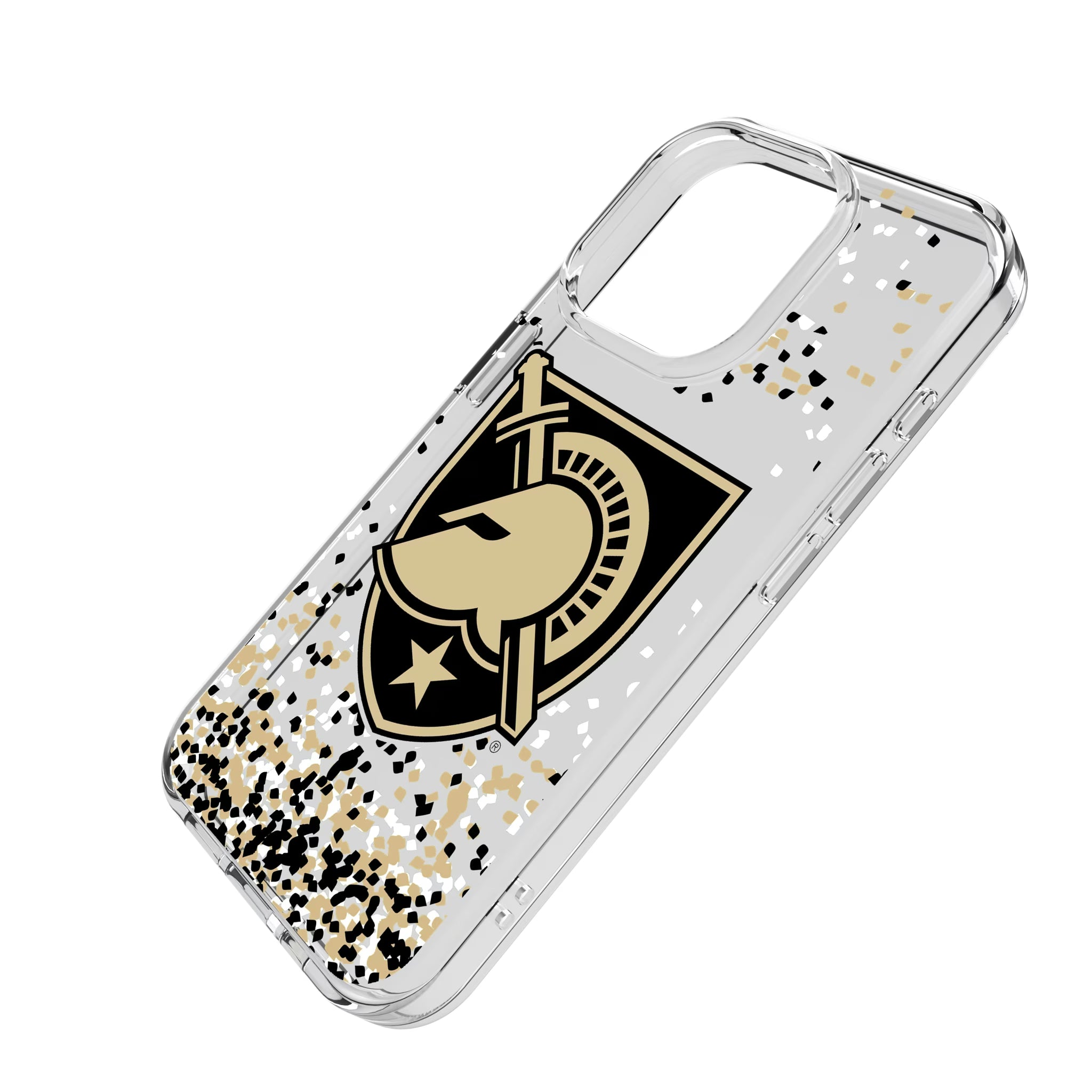 United States Military Academy Black Knights Confetti iPhone Clear Phone Case for Apple iPhone - Isometric View