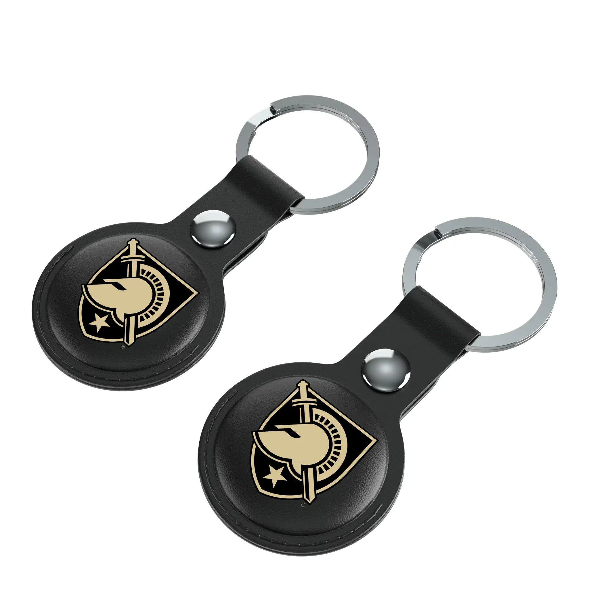 United States Military Academy Black Knights Insignia AirTag Black Airtag Holder 2-Pack - Isometric View
