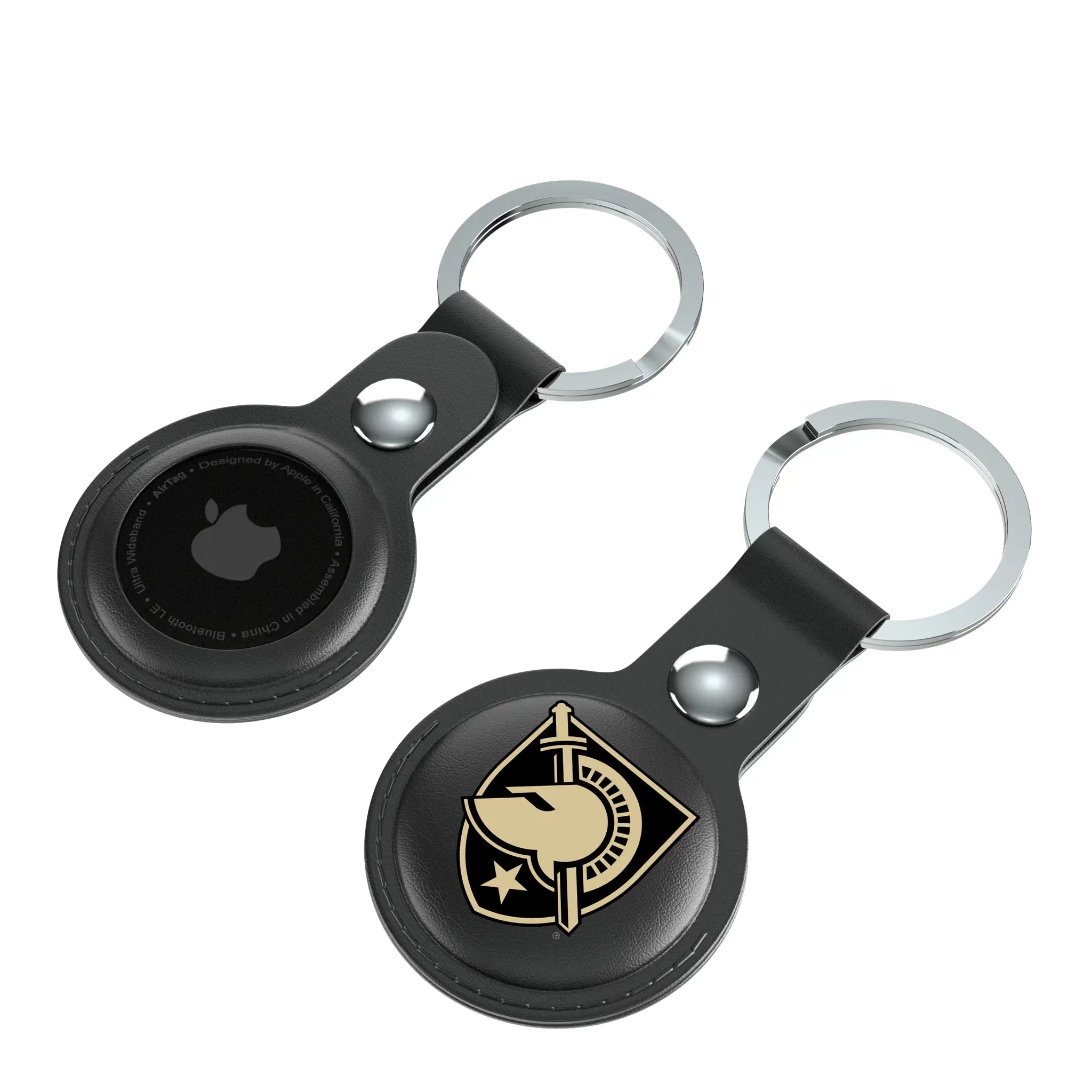 United States Military Academy Black Knights Insignia AirTag Black Airtag Holder 2-Pack - Isometric View
